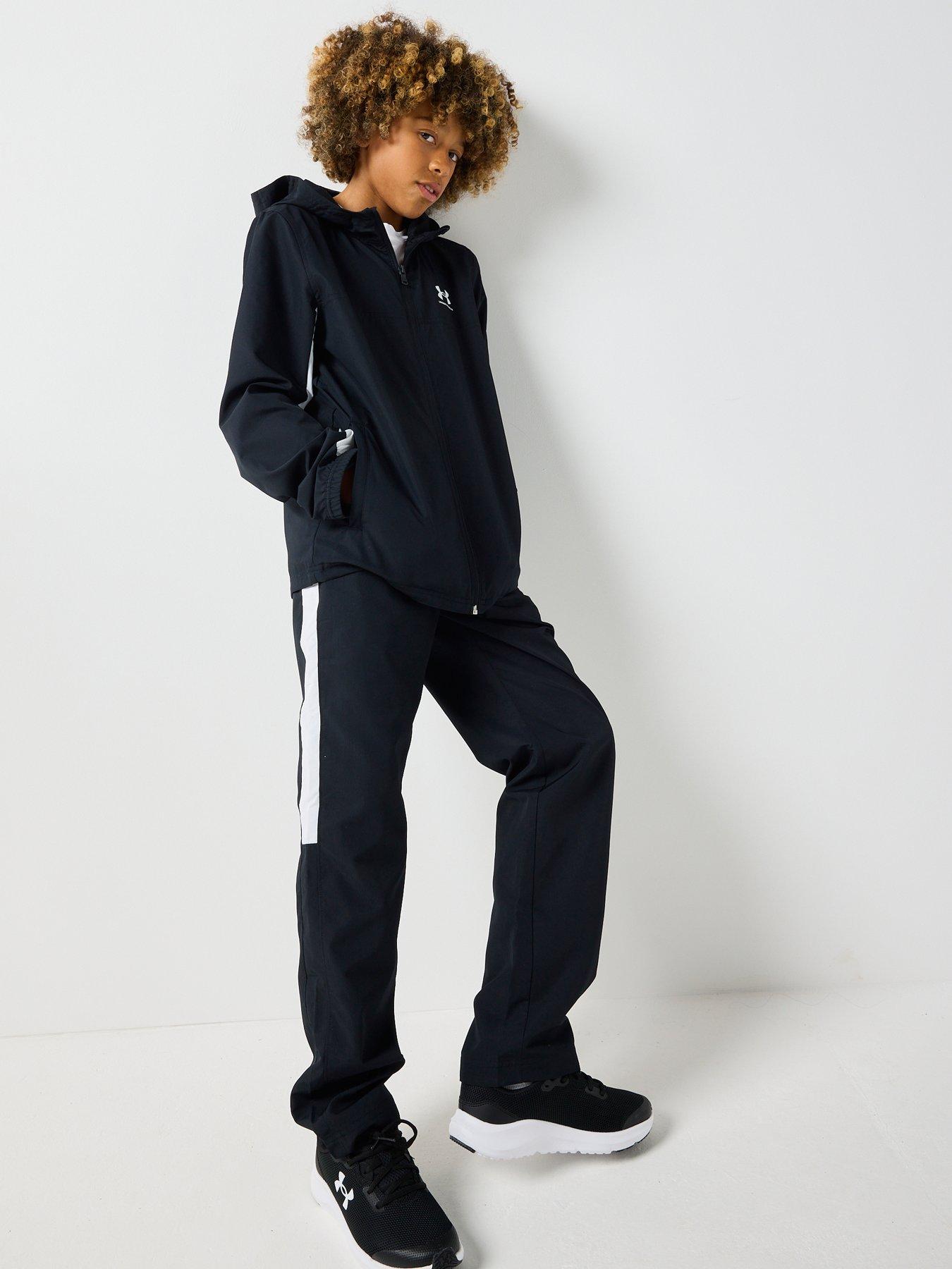  image of under-armour-junior-boys-training-rival-woven-jacket-black