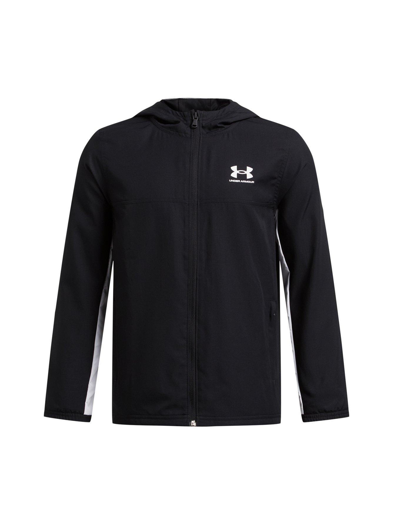  image of under-armour-junior-boys-training-rival-woven-jacket-black