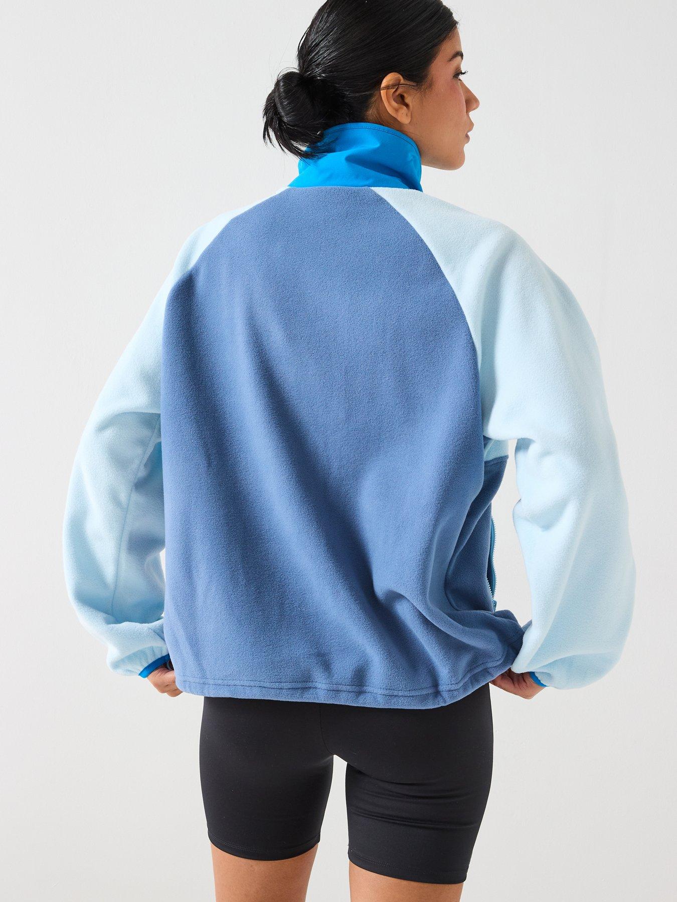 stillFront image of gym-coffee-womens-training-snap-polar-fleece-blue