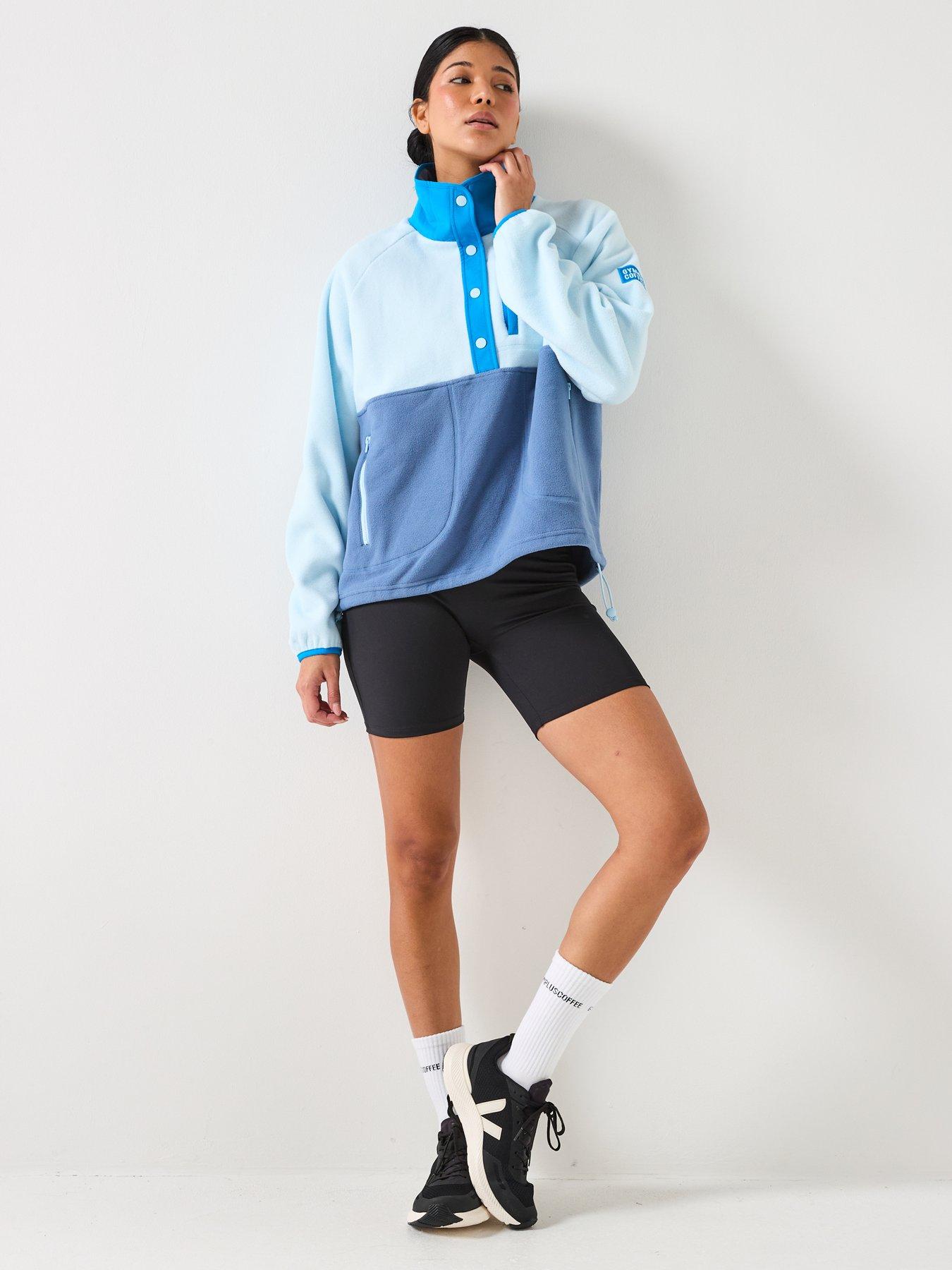  image of gym-coffee-womens-training-snap-polar-fleece-blue