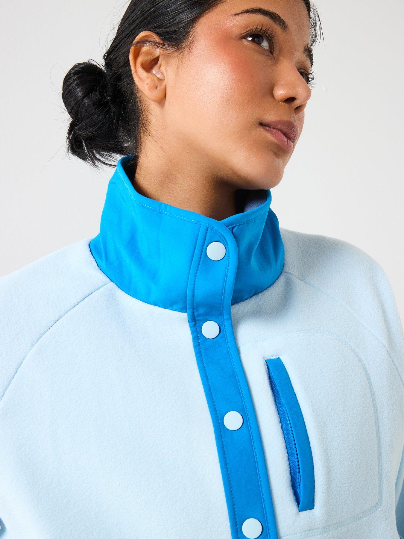  image of gym-coffee-womens-training-snap-polar-fleece-blue