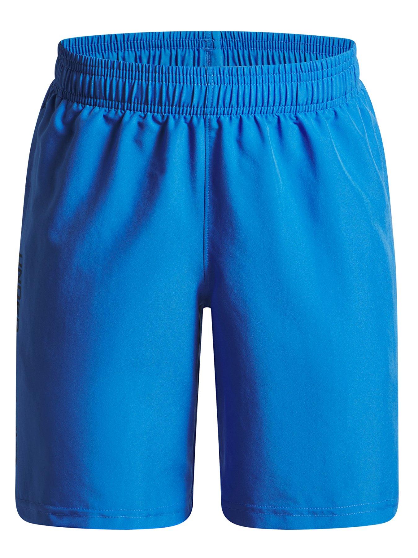 UNDER ARMOUR Junior Boys Training Tech Woven Wordmark Shorts - Blue