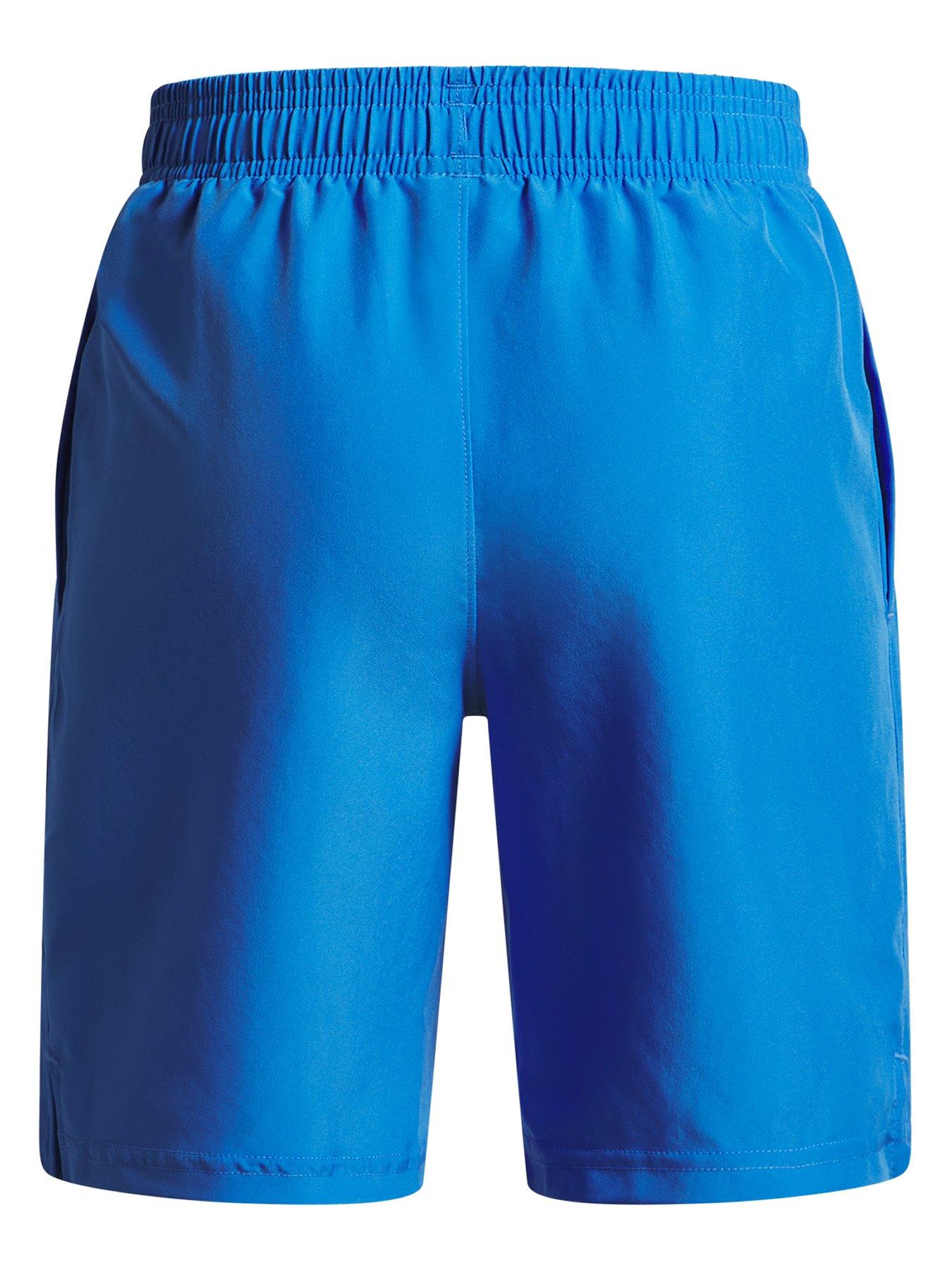  image of under-armour-junior-boys-training-tech-woven-wordmark-shorts-blue