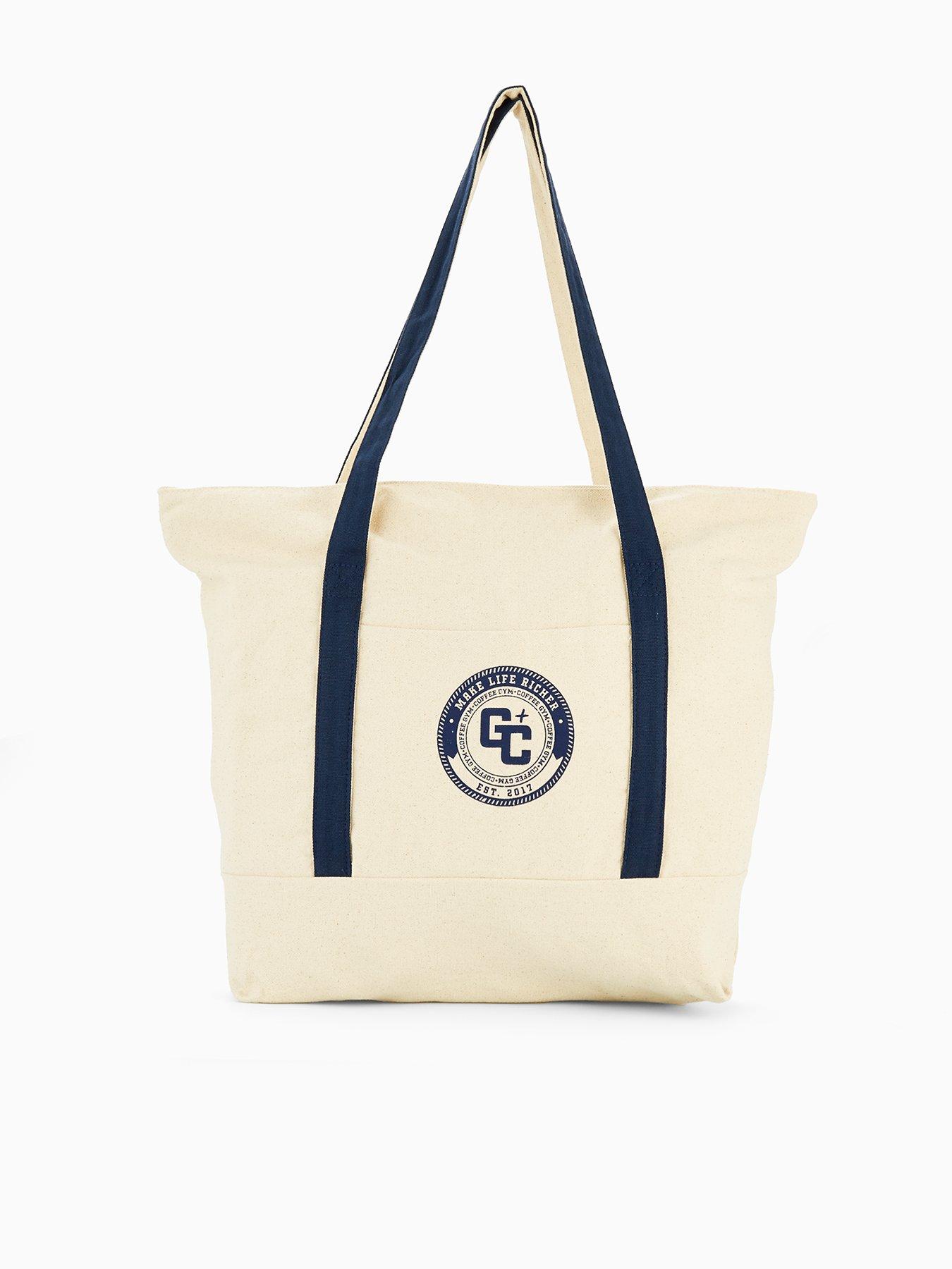 Gym + Coffee Womens Training Canvas Tote - Navy