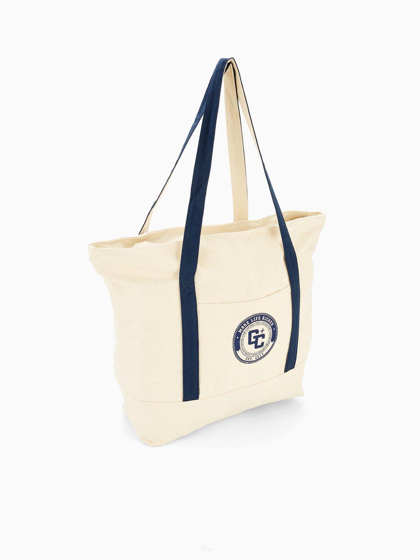  image of gym-coffee-womens-training-canvas-tote-navy