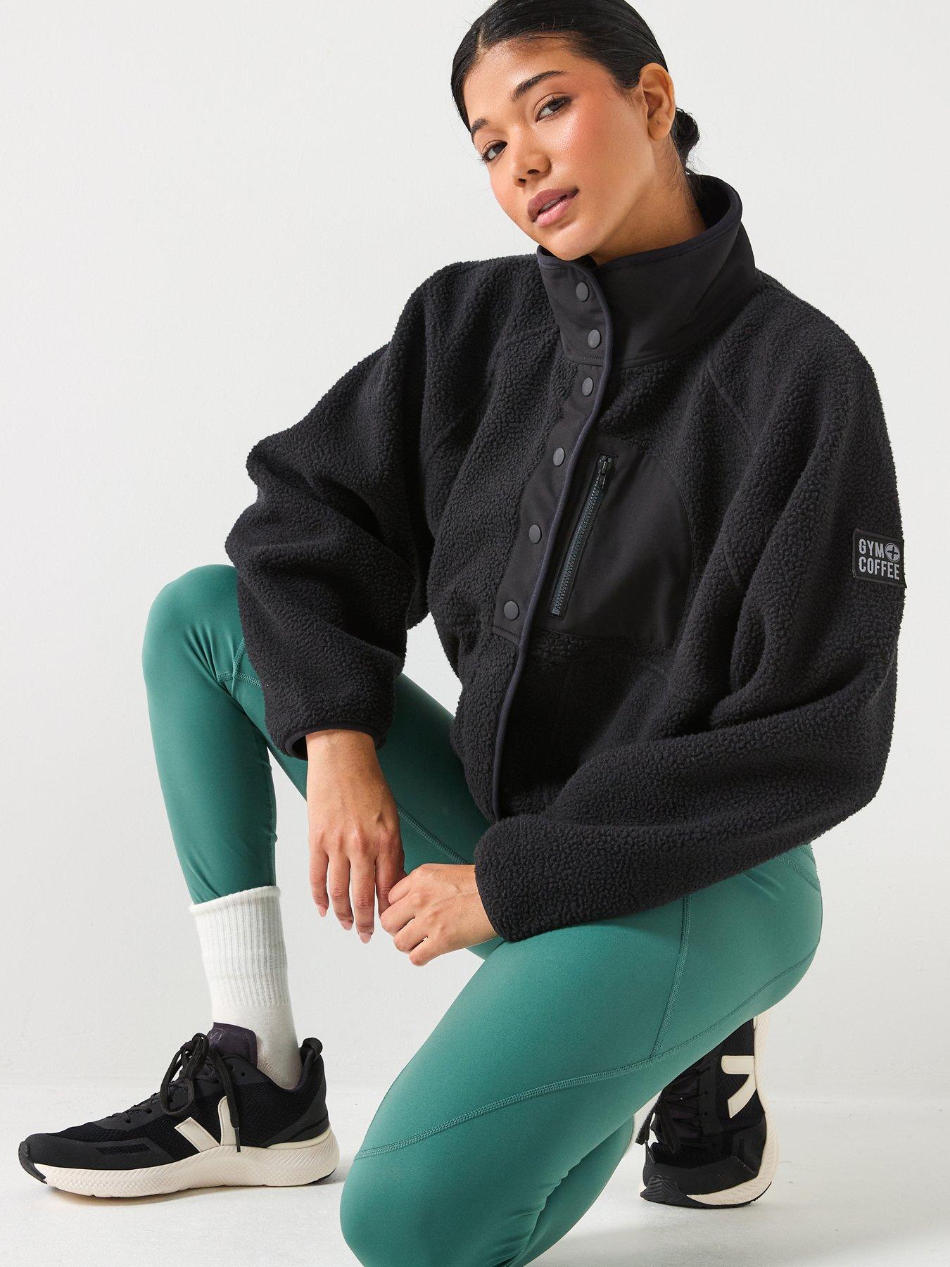 front image of gym-coffee-womens-training-horizon-layer-up-jacket-black