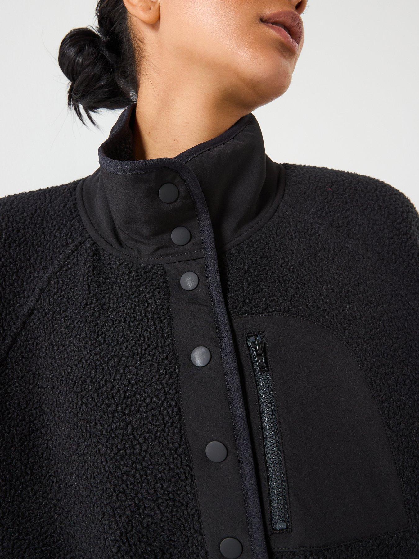  image of gym-coffee-womens-training-horizon-layer-up-jacket-black