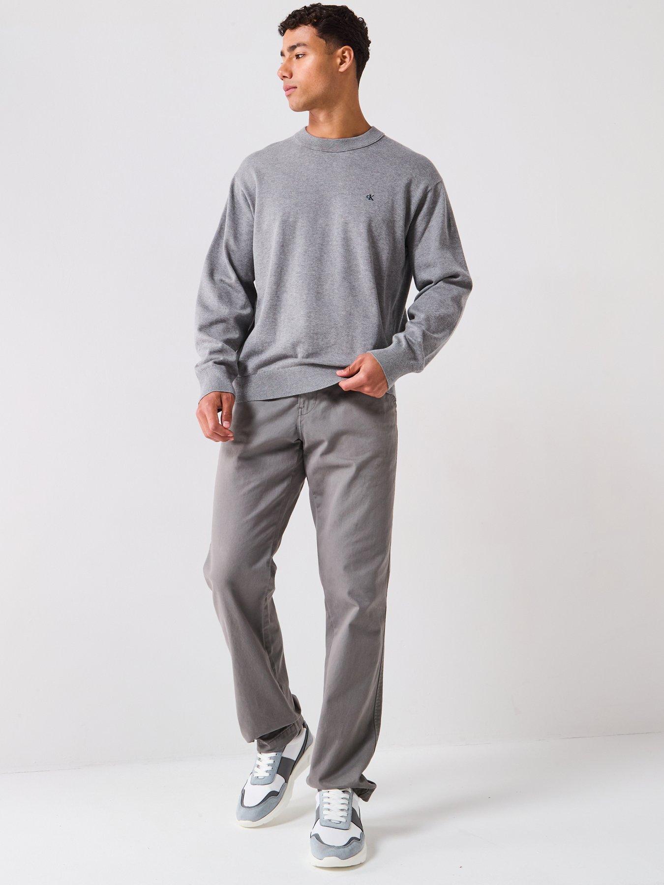 Image 3 of 6 of Calvin Klein Jeans Cotton Monogram Logo Knitted Jumper - Grey