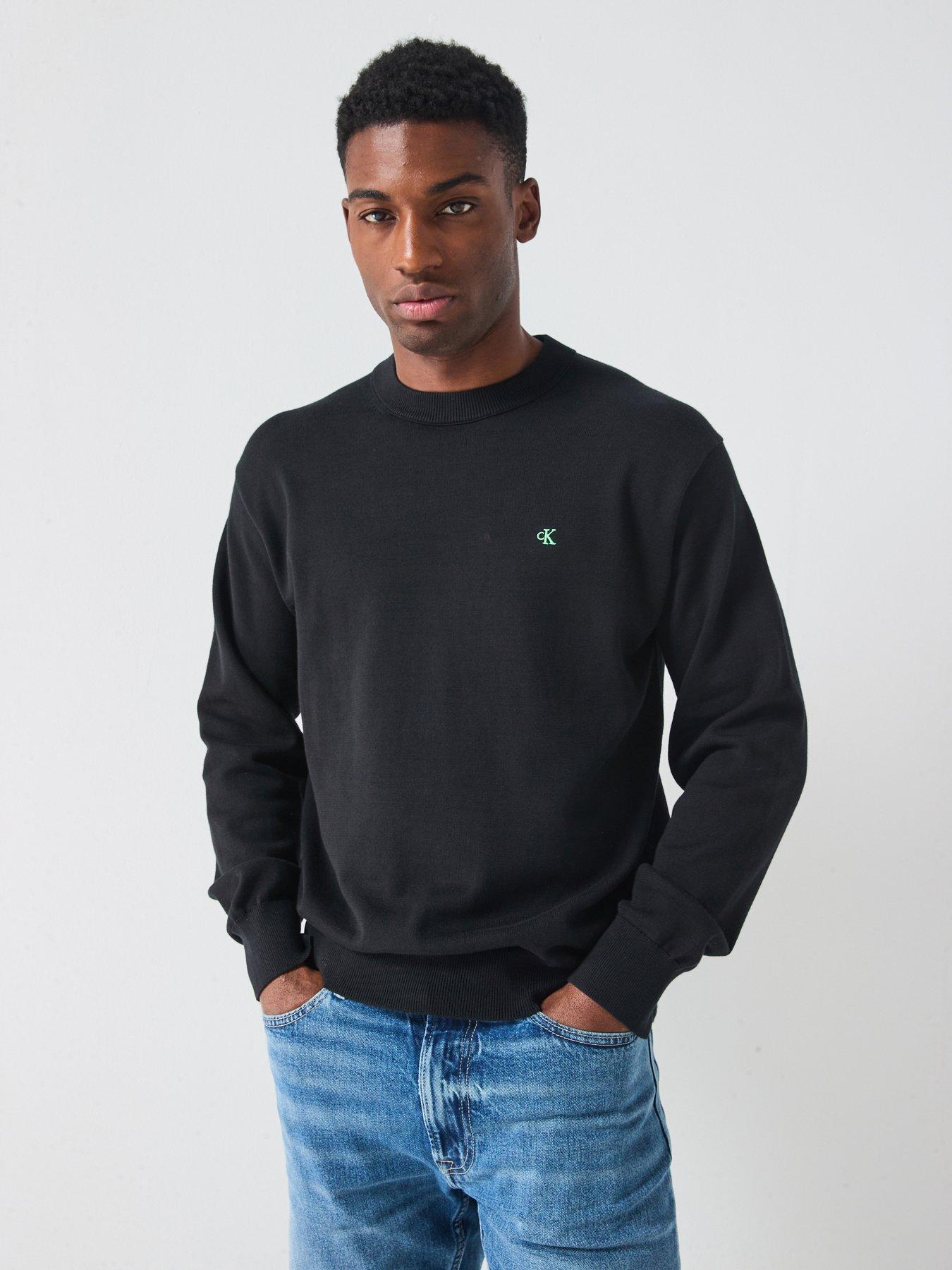 undefined Cotton Monogram Logo Knitted Jumper - Black