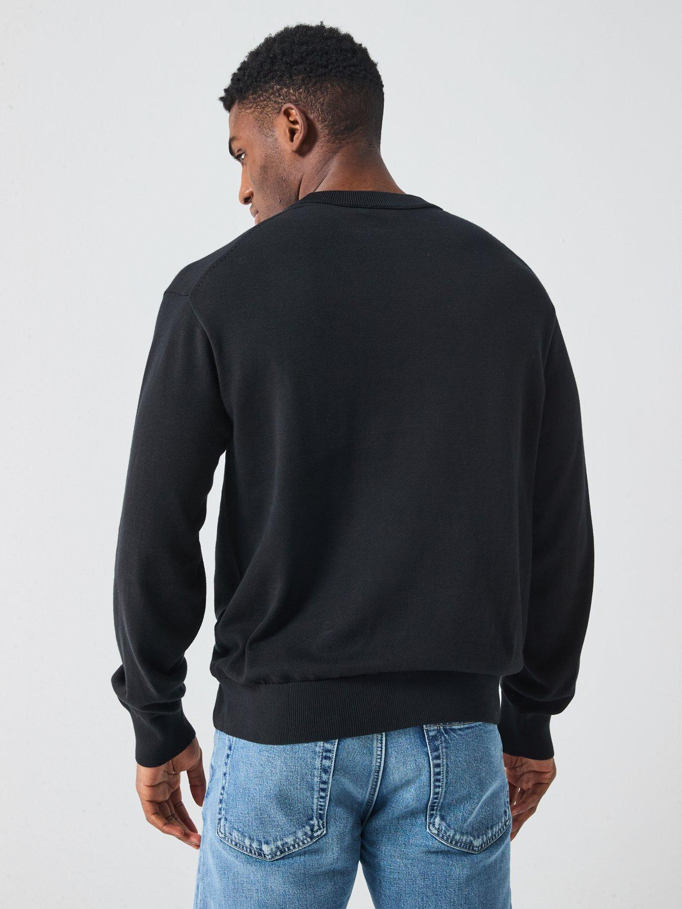 Image 2 of 4 of Calvin Klein Jeans Cotton Monogram Logo Knitted Jumper - Black