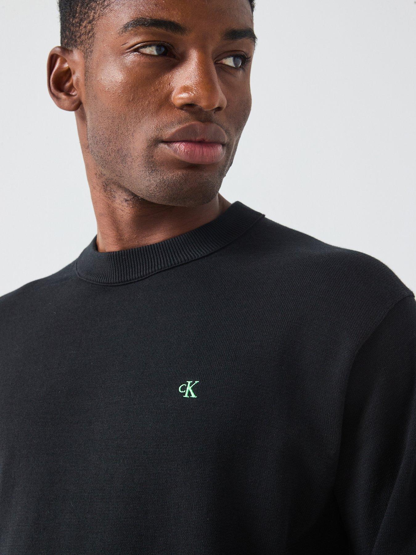 Image 4 of 4 of Calvin Klein Jeans Cotton Monogram Logo Knitted Jumper - Black