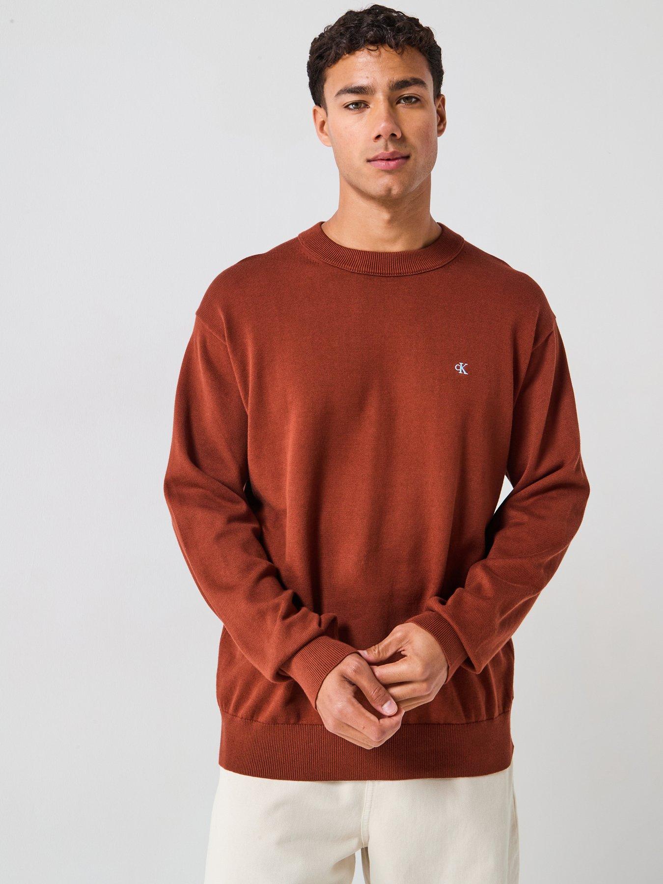 calvin-klein-jeans-cotton-monogram-logo-knitted-jumper-red