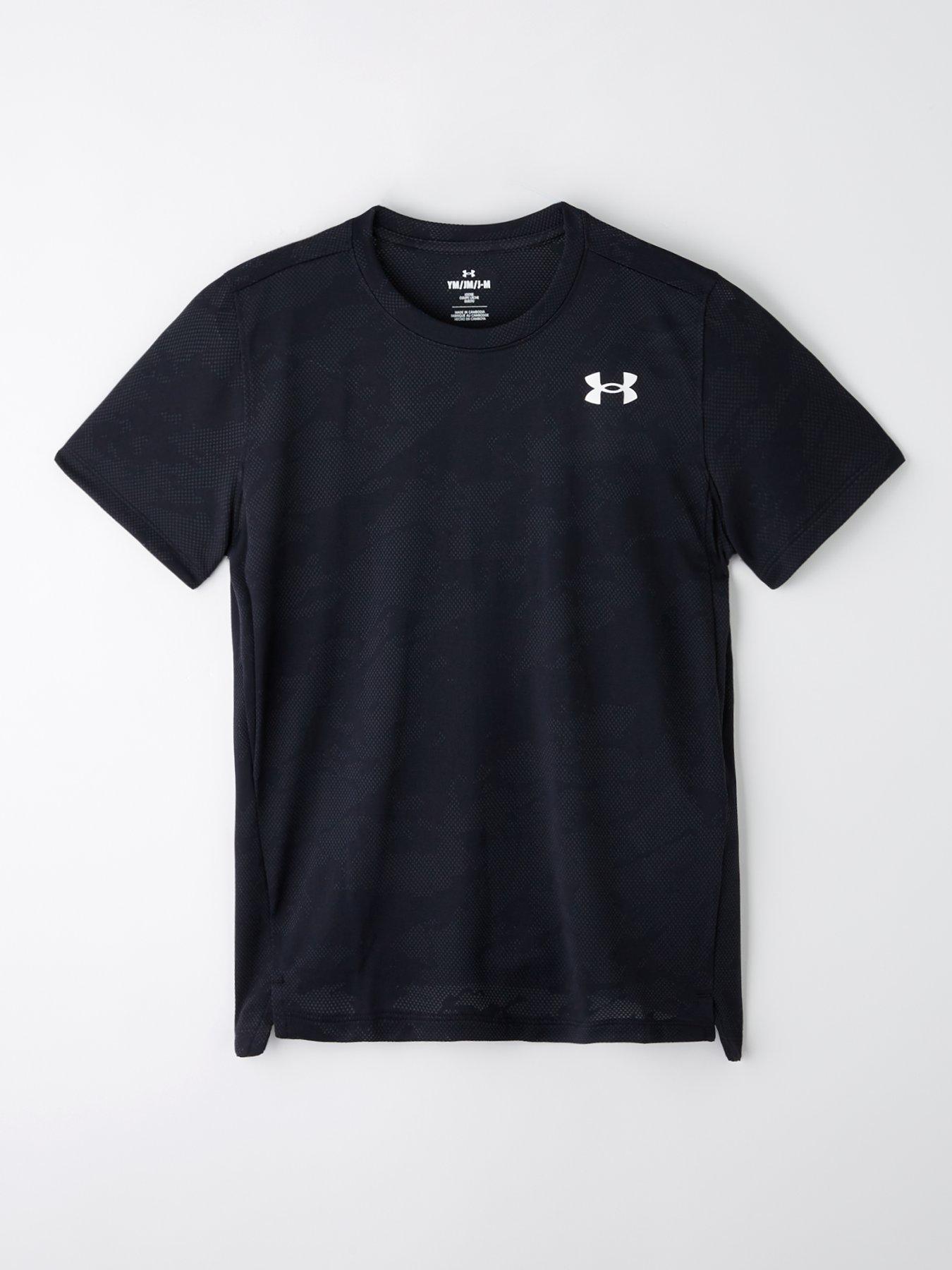Image 1 of 4 of UNDER ARMOUR Junior Boys Training Tech Vent Jacquard T-Shirt - Black