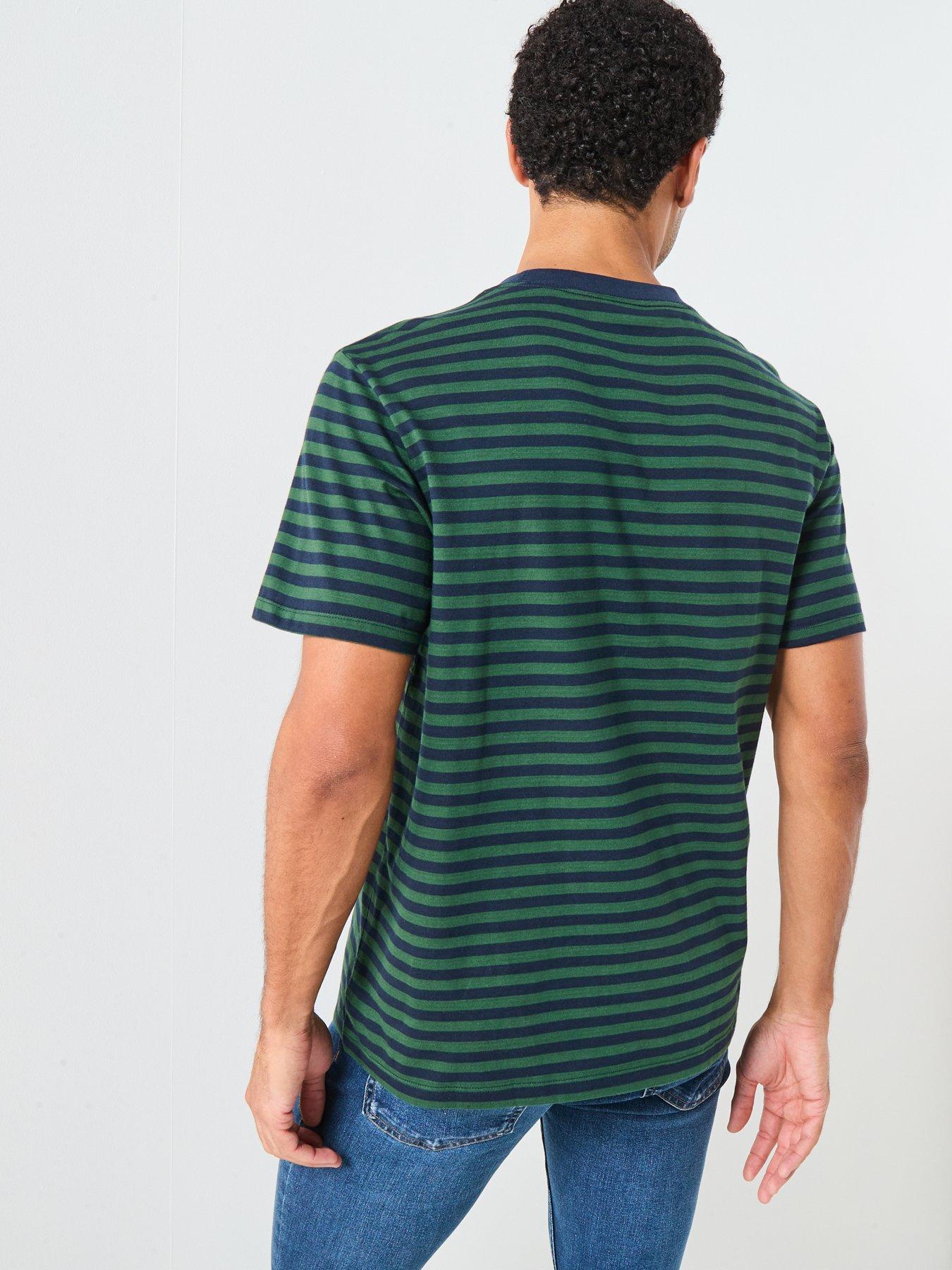 Image 2 of 4 of Calvin Klein Jeans Large Monogram Stripe T-Shirt - Green