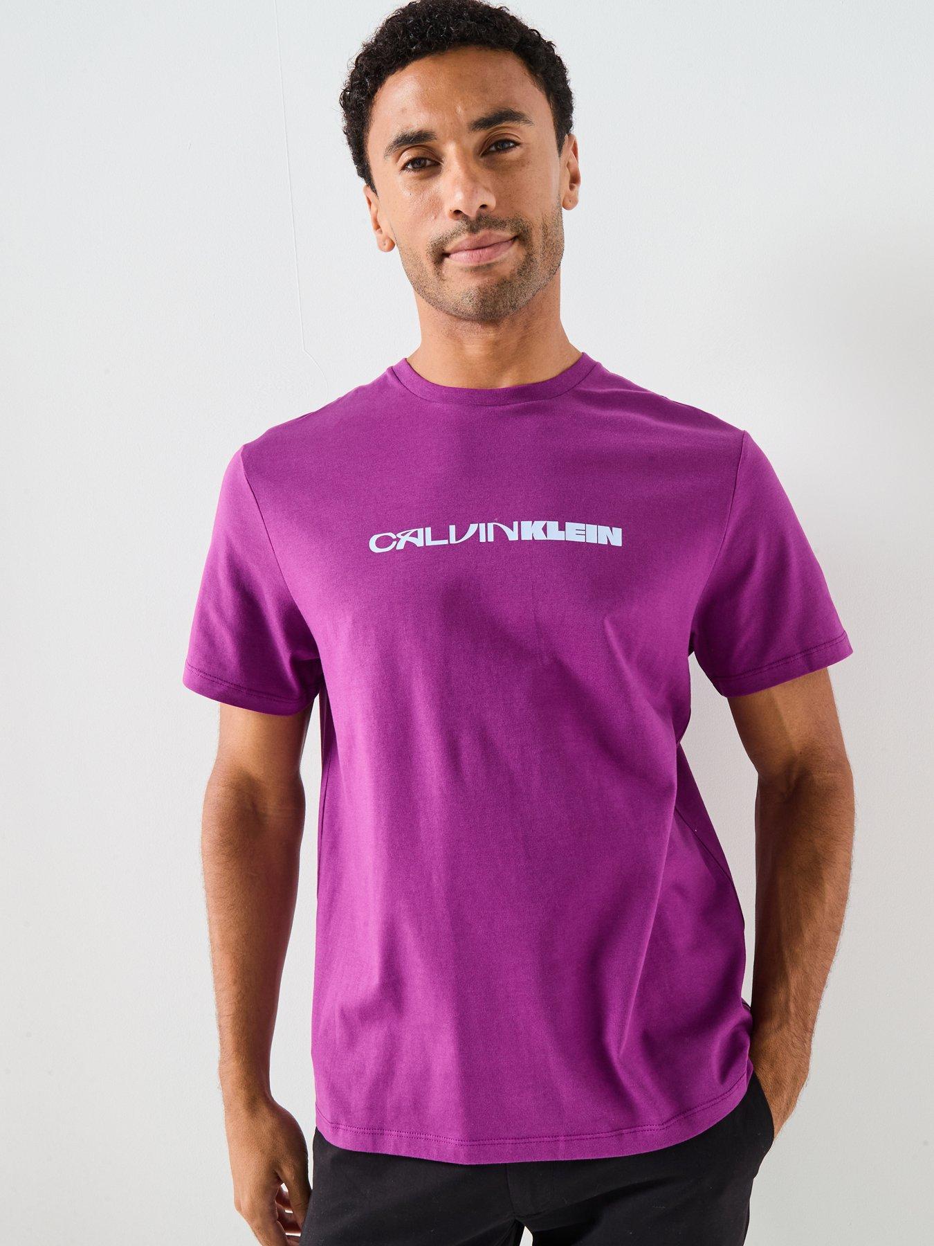 Image 2 of 4 of Calvin Klein Jeans Stack Graphic T-Shirt - Purple