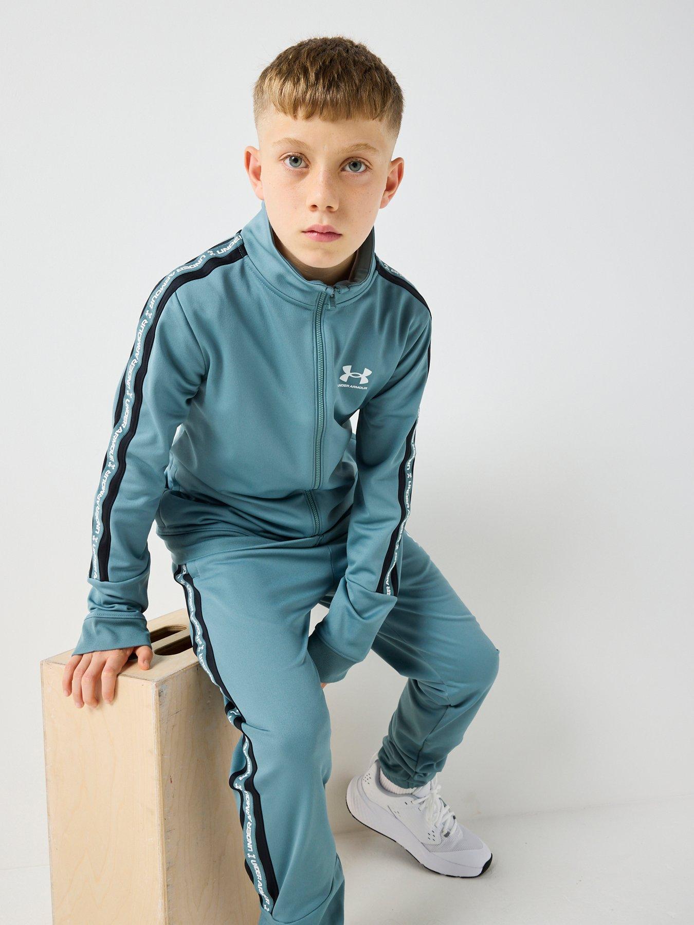  image of under-armour-junior-boys-training-icon-knit-tracksuit-green