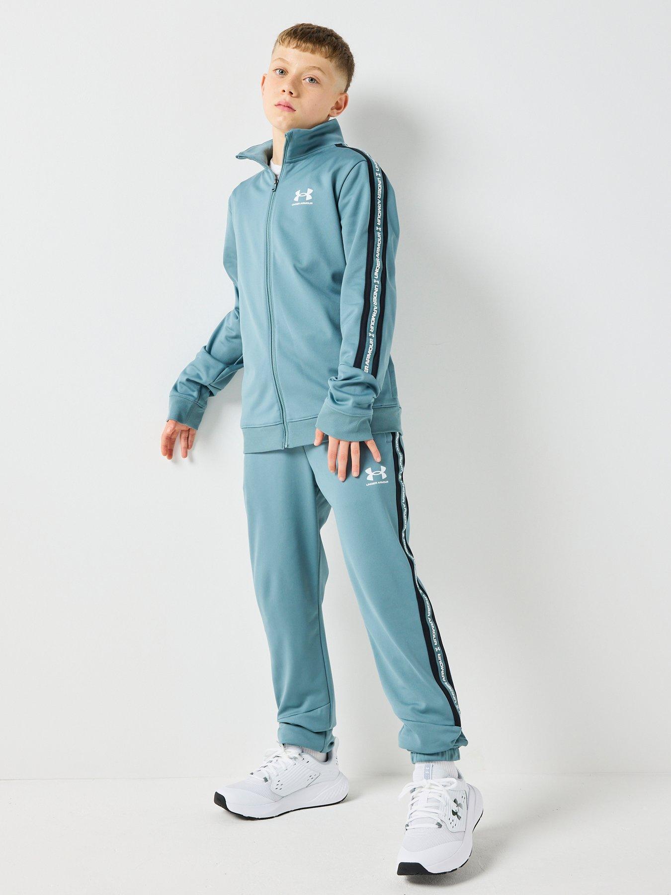  image of under-armour-junior-boys-training-icon-knit-tracksuit-green
