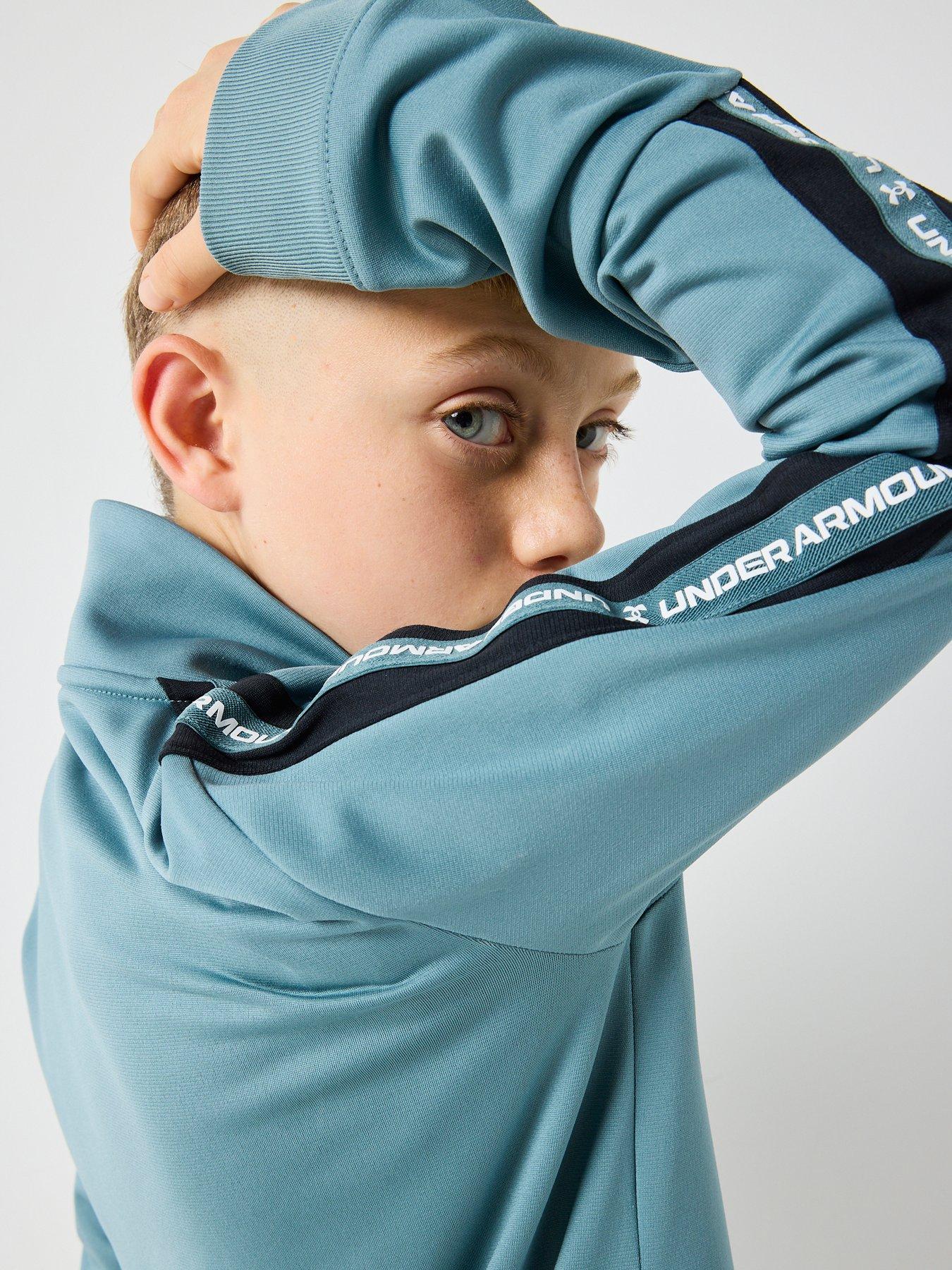  image of under-armour-junior-boys-training-icon-knit-tracksuit-green