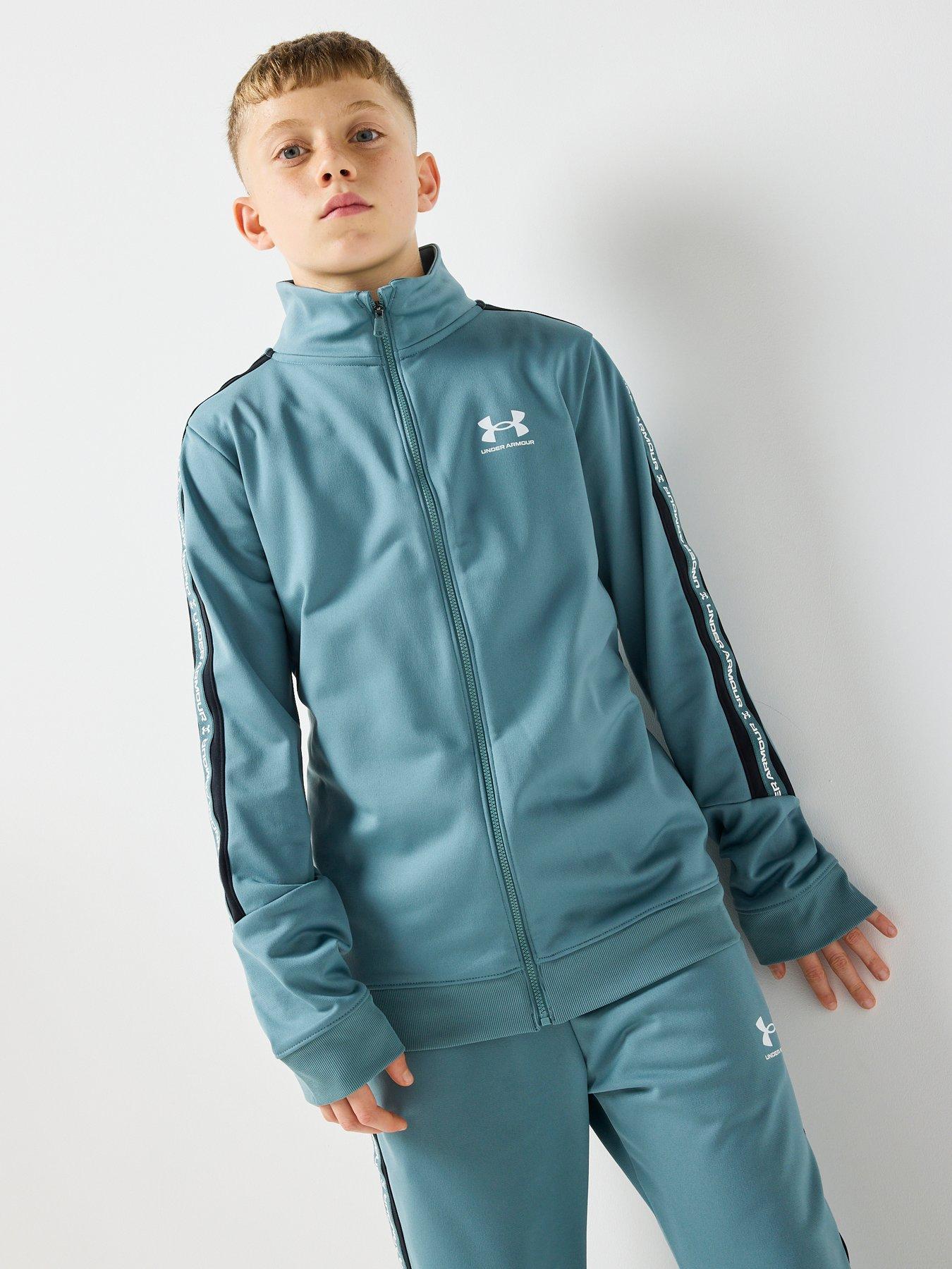  image of under-armour-junior-boys-training-icon-knit-tracksuit-green
