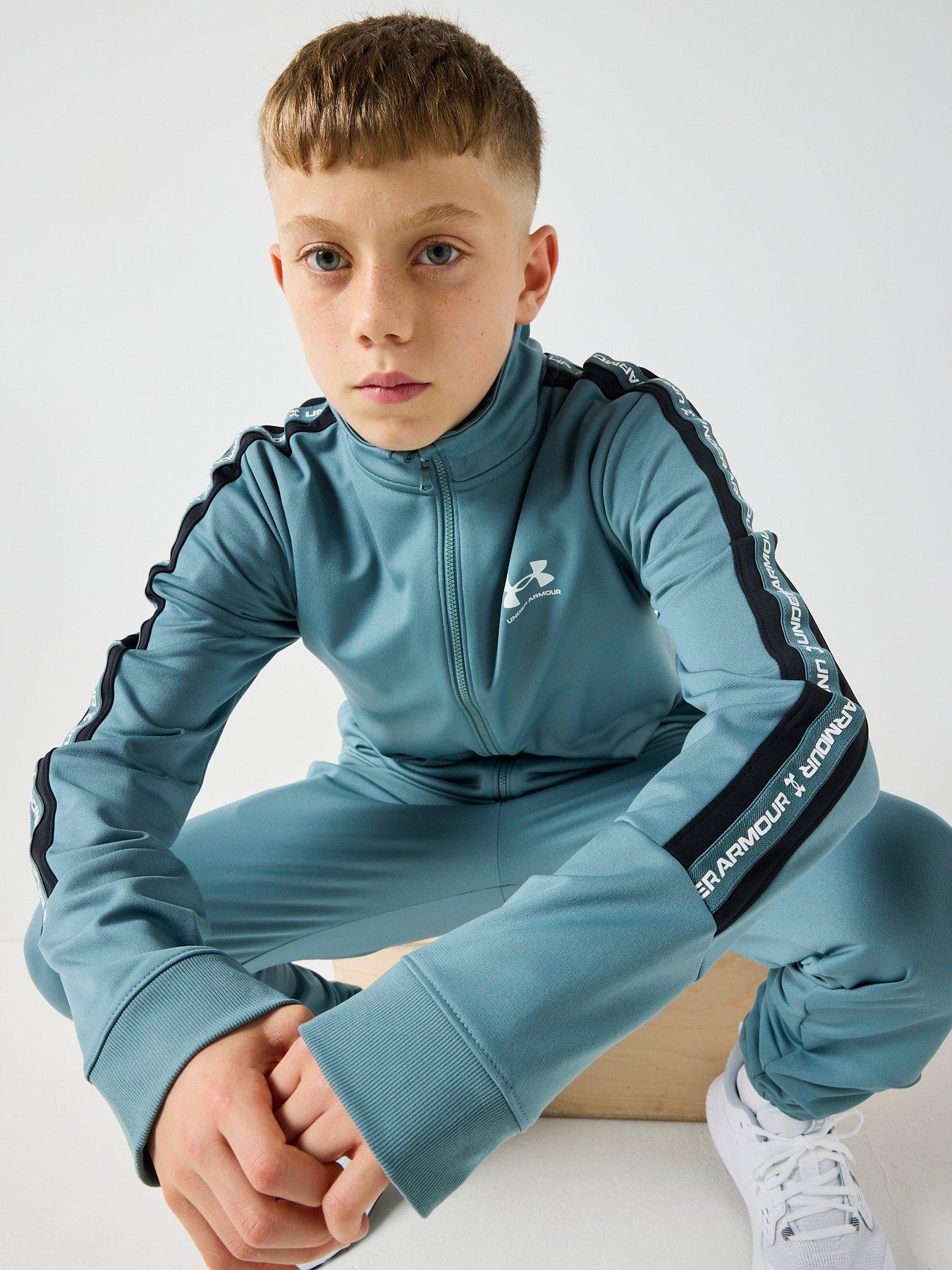  image of under-armour-junior-boys-training-icon-knit-tracksuit-green