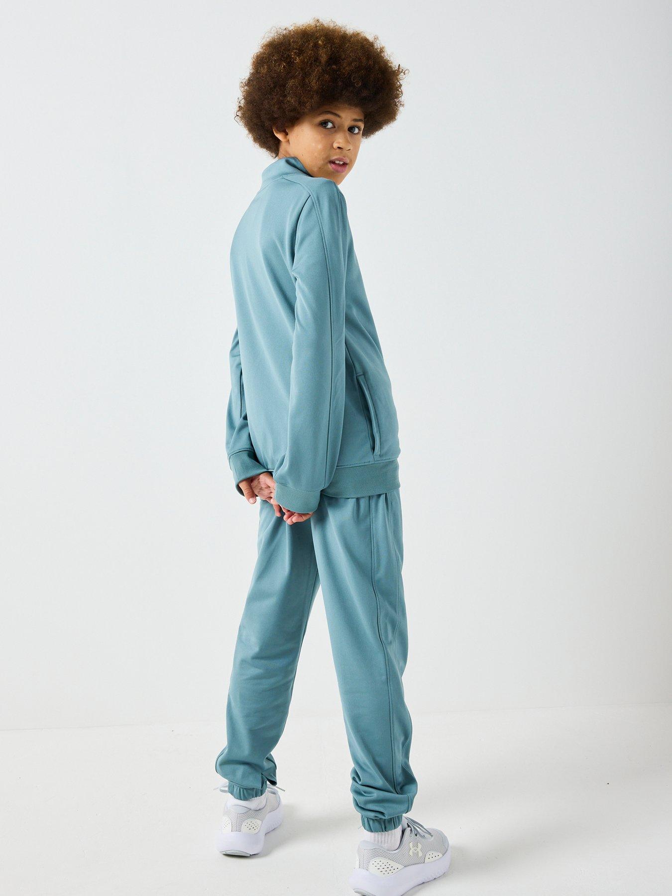  image of under-armour-junior-boys-training-rival-knit-tracksuit-green