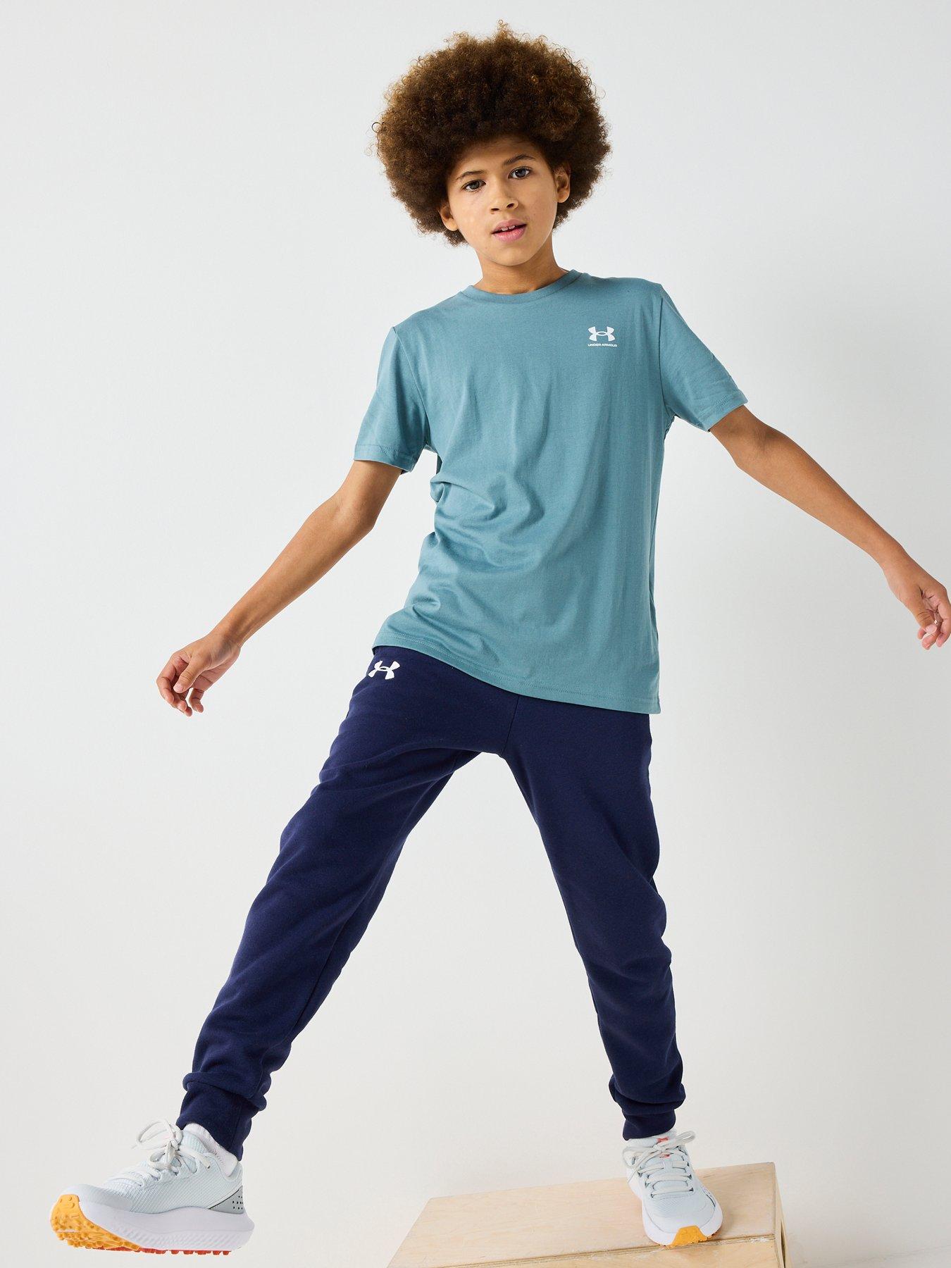  image of under-armour-junior-boys-training-sportstyle-left-chest-logo-t-shirt-green