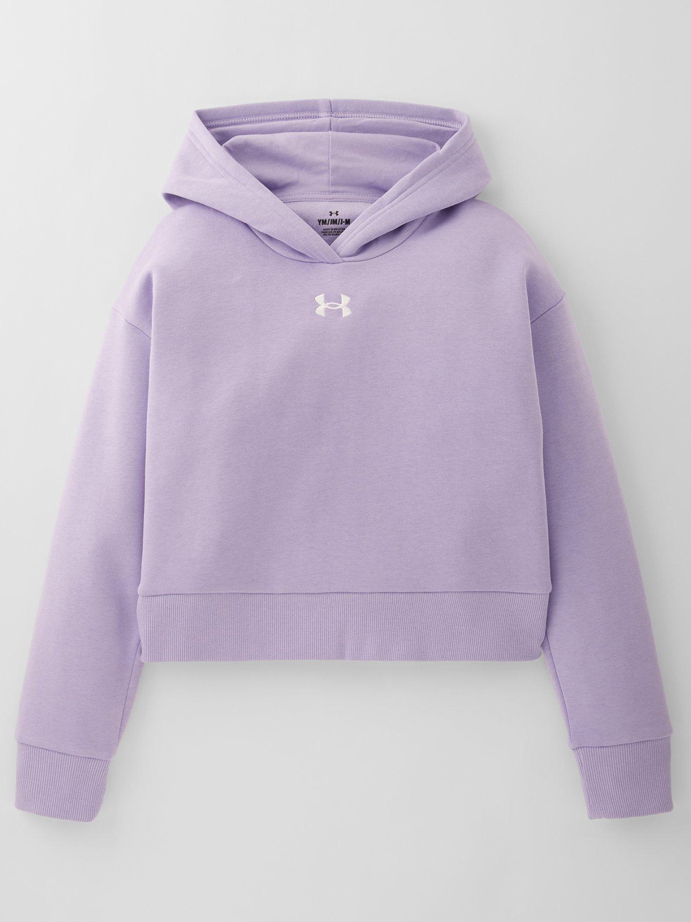 image of under-armour-junior-girls-training-rival-fleece-hoodie-purple