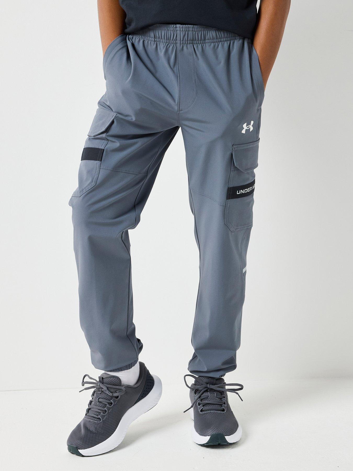  image of under-armour-junior-boys-training-tech-utility-woven-pants-grey