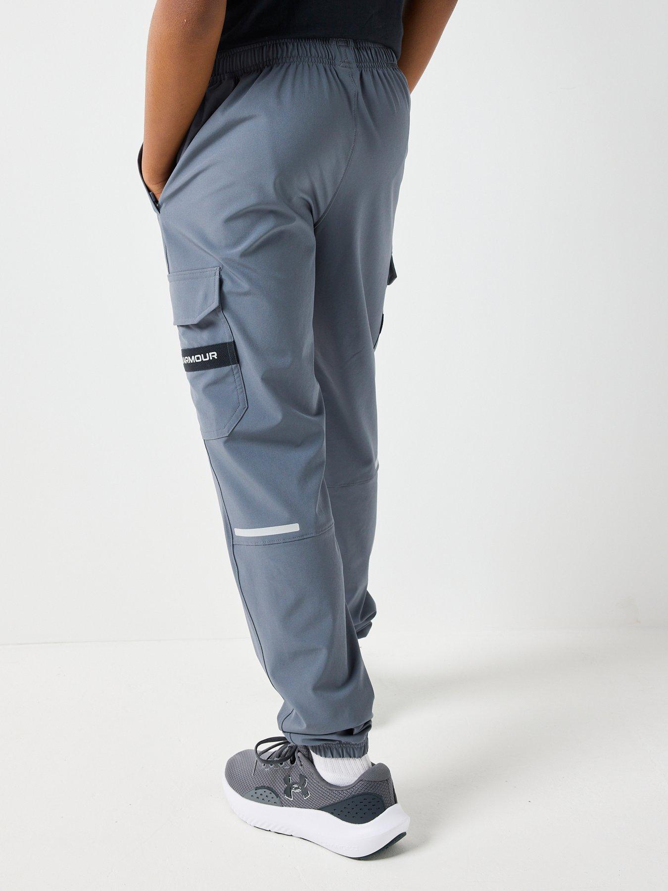  image of under-armour-junior-boys-training-tech-utility-woven-pants-grey