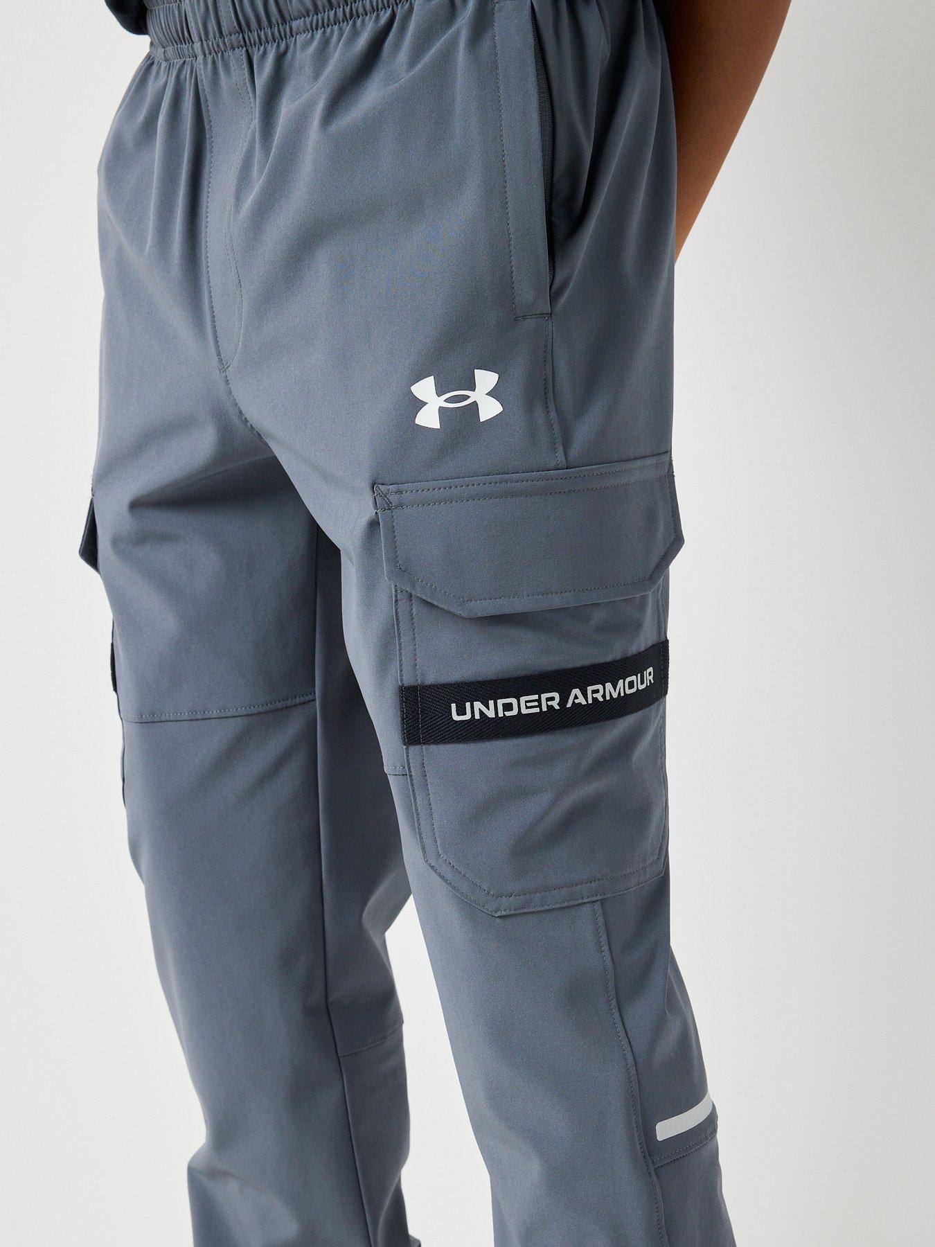  image of under-armour-junior-boys-training-tech-utility-woven-pants-grey