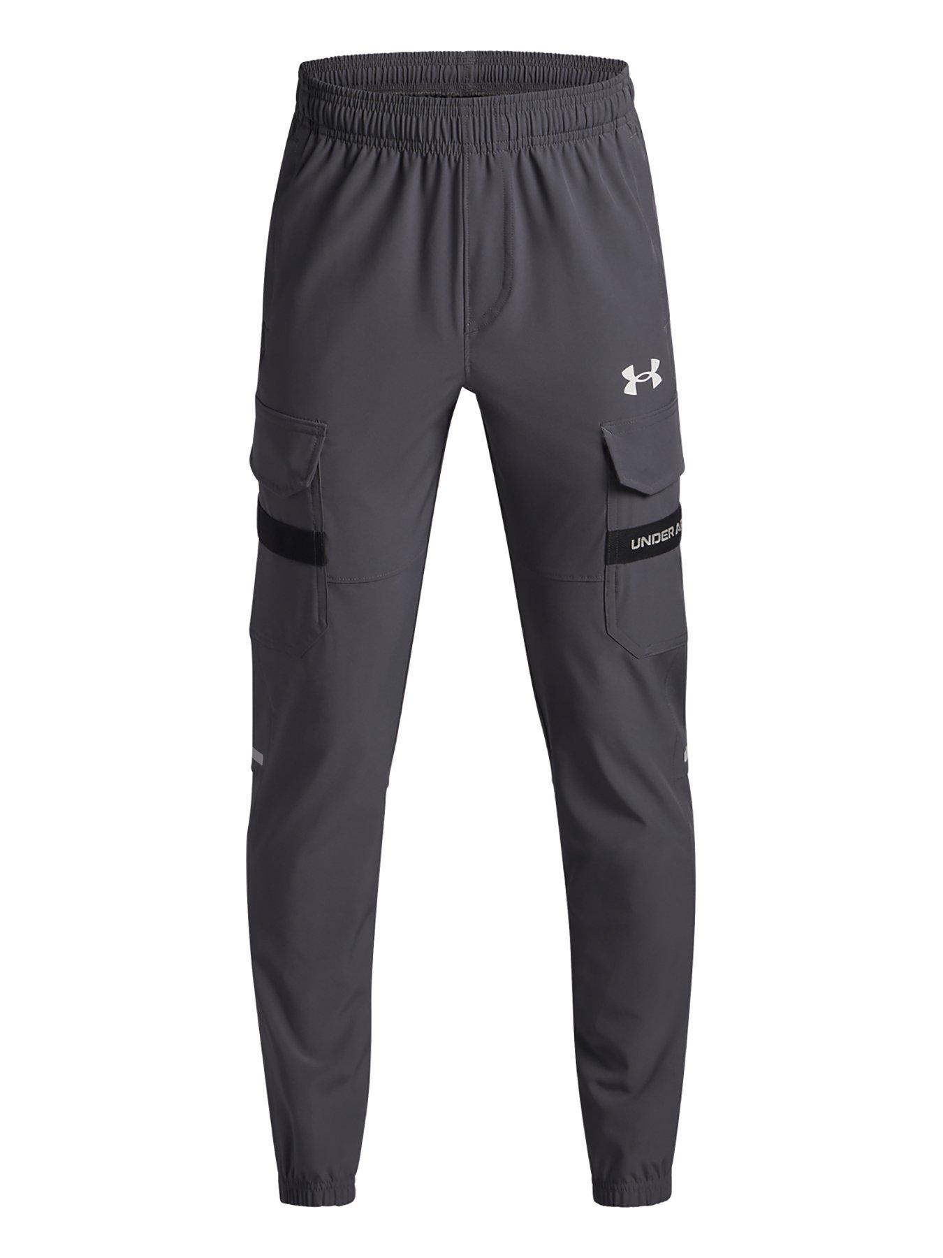  image of under-armour-junior-boys-training-tech-utility-woven-pants-grey