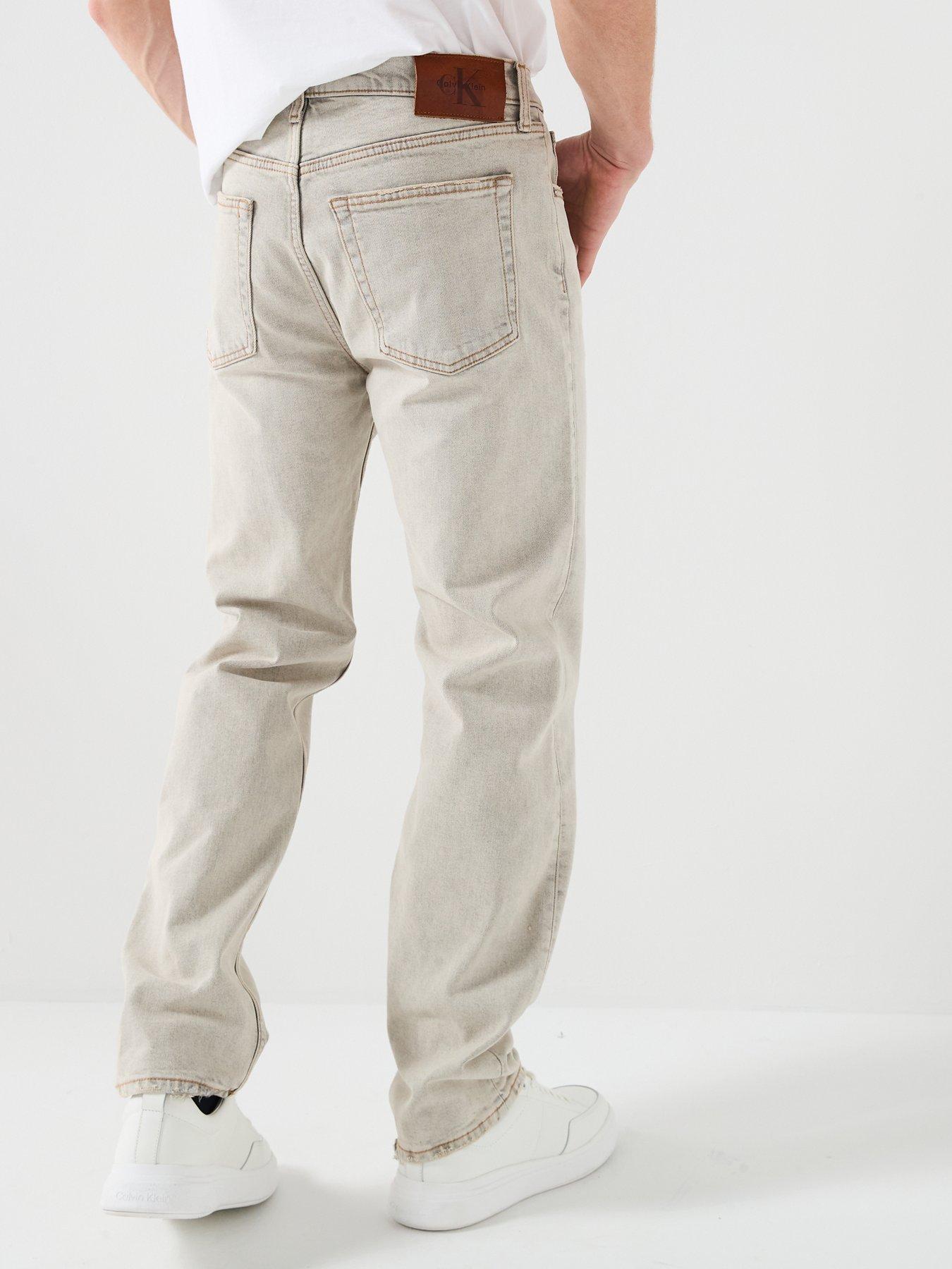  image of calvin-klein-jeans-standard-straight-jeans-light-grey