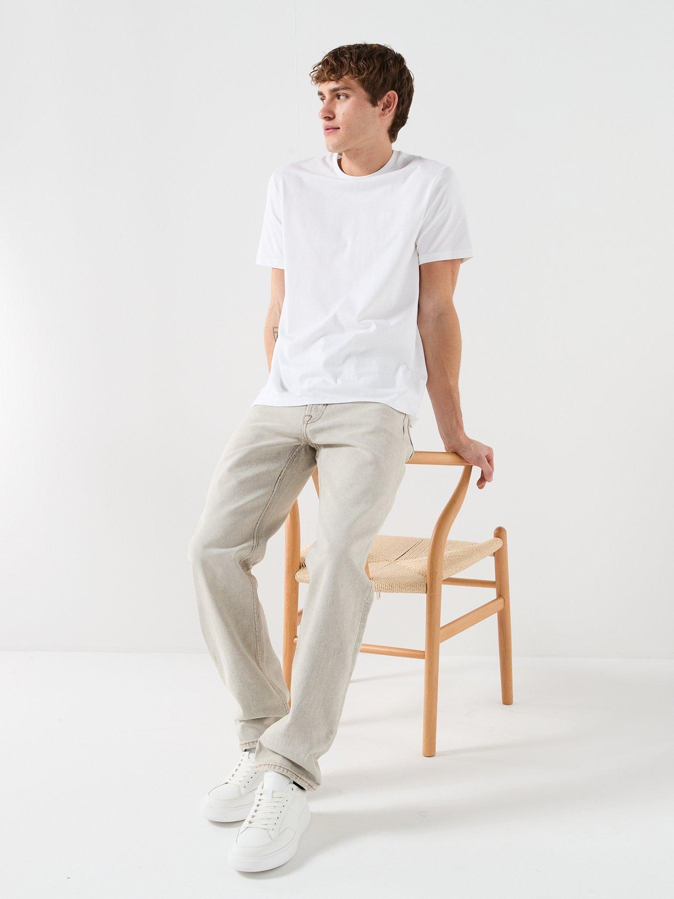  image of calvin-klein-jeans-standard-straight-jeans-light-grey