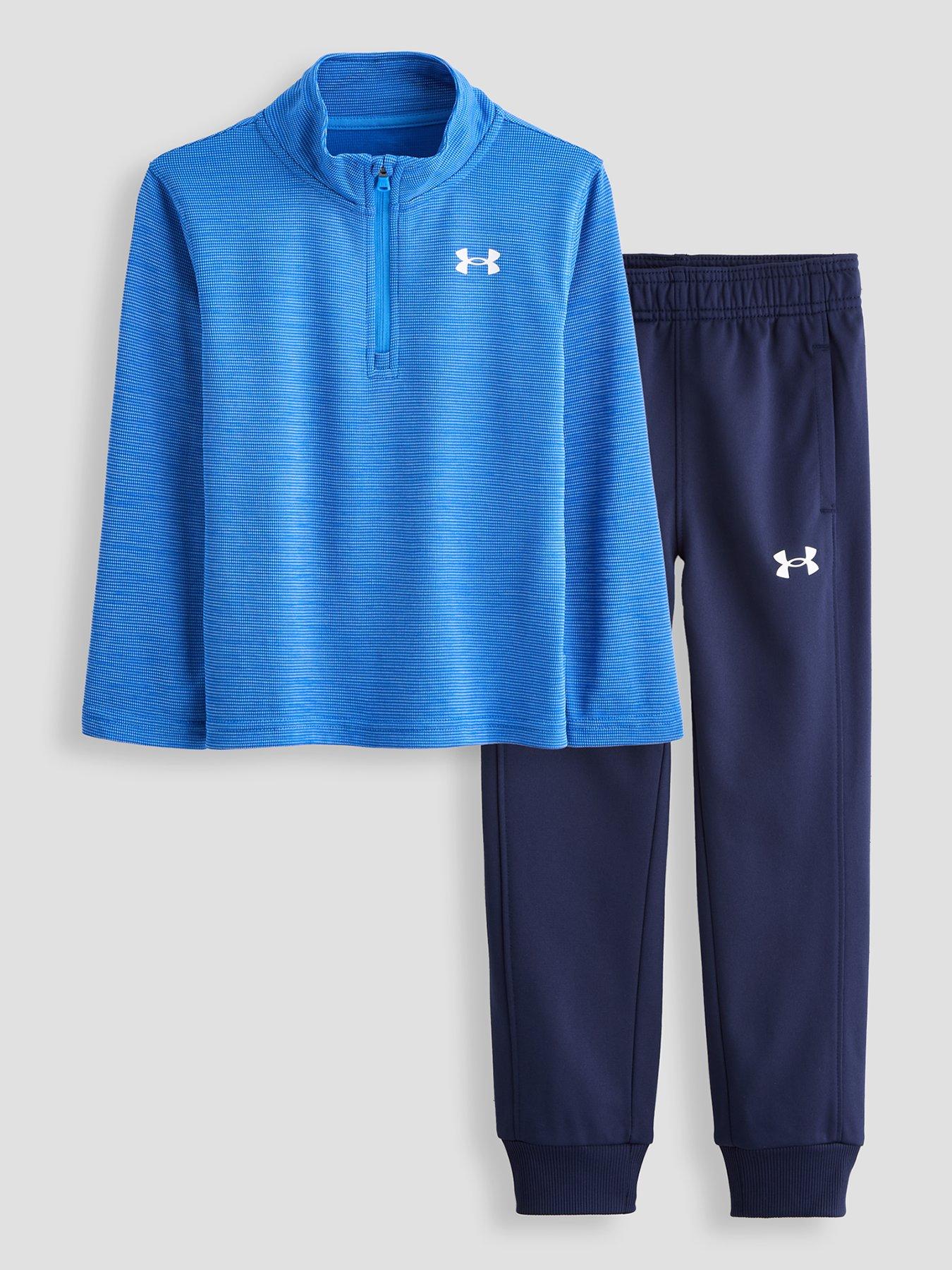 UNDER ARMOUR Boys 1/4 Zip Top and Joggers Set - Blue