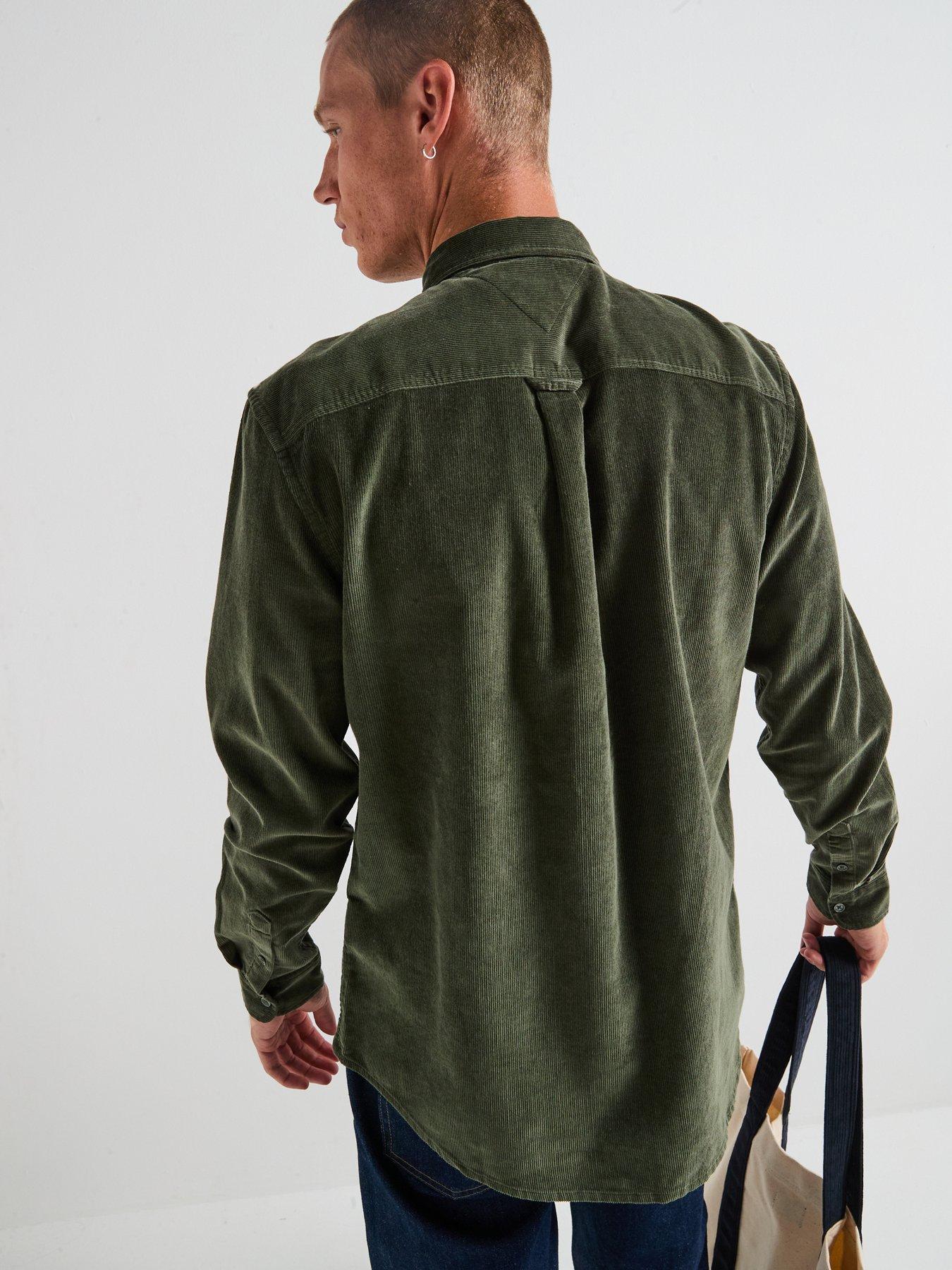Image 2 of 5 of Tommy Jeans Regular Cord Shirt - Green