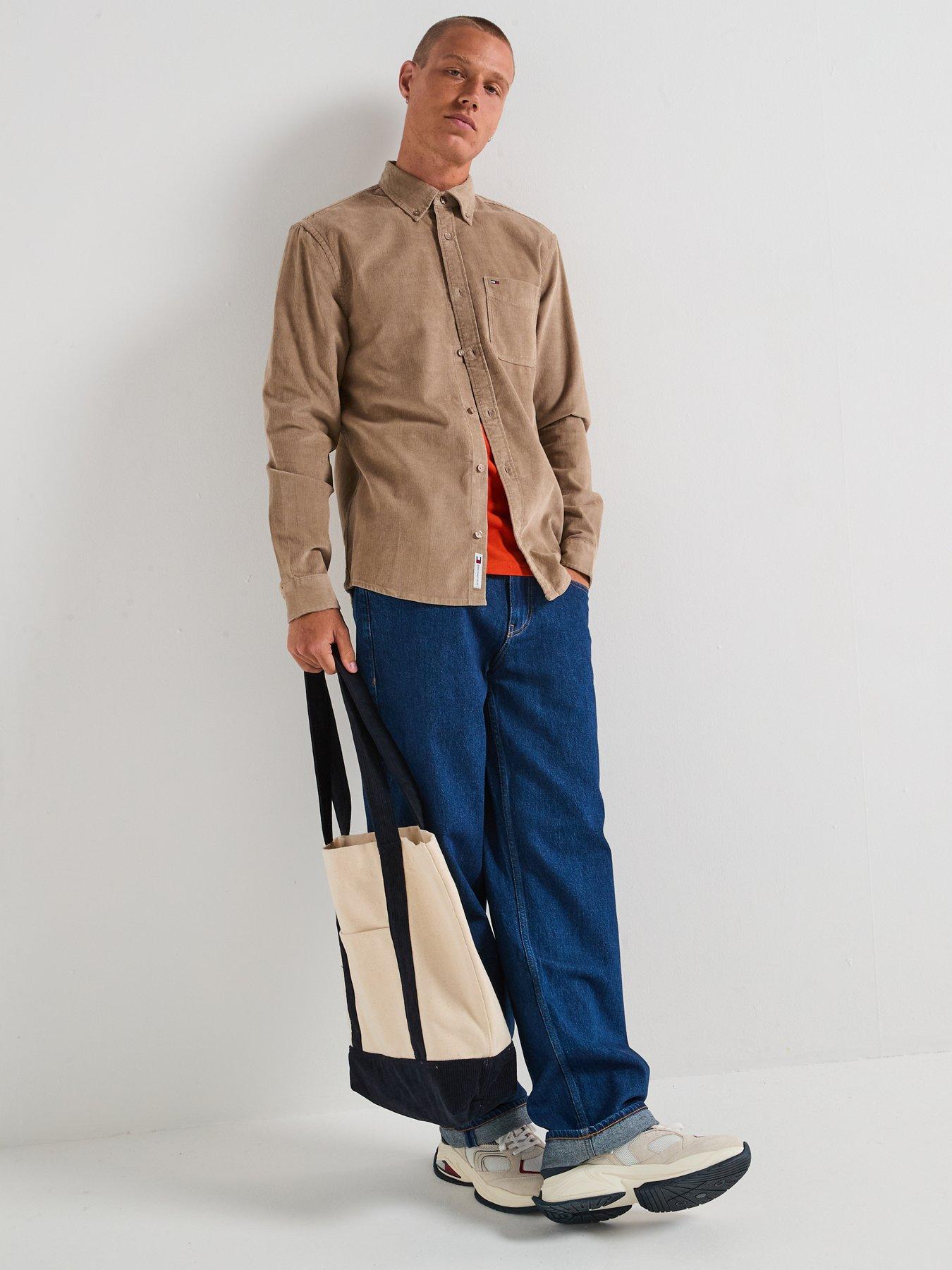 Image 3 of 6 of Tommy Jeans Regular Cord Shirt - Beige