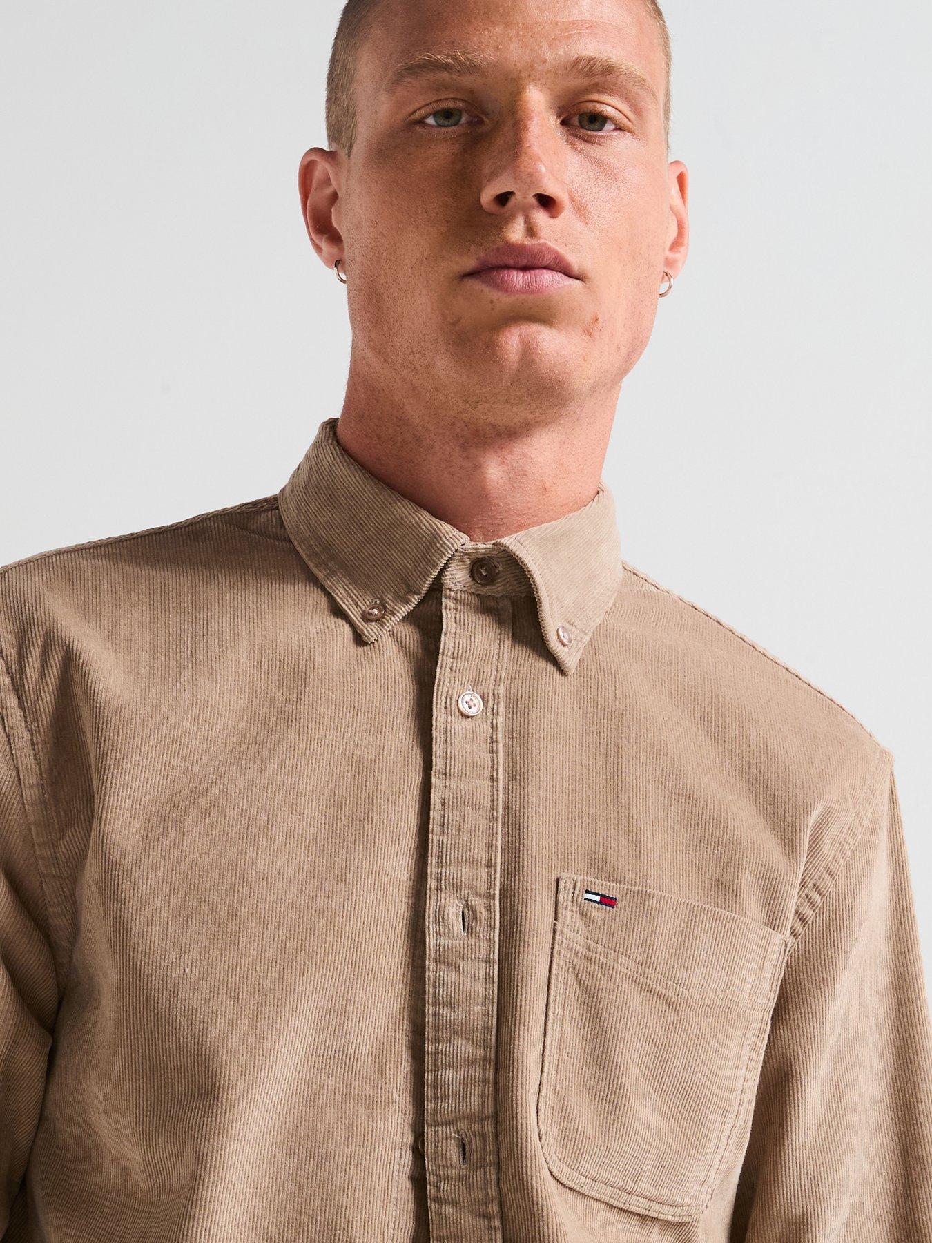 Image 4 of 6 of Tommy Jeans Regular Cord Shirt - Beige