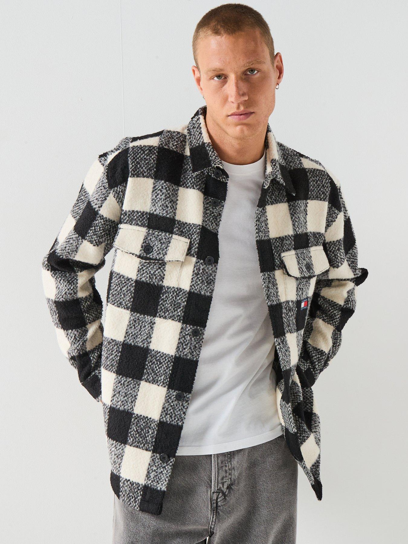 tommy-jeans-check-overshirt-black