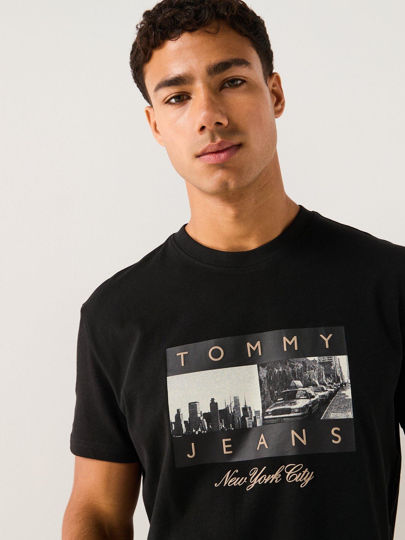  image of tommy-jeans-regular-photo-flag-t-shirt-black