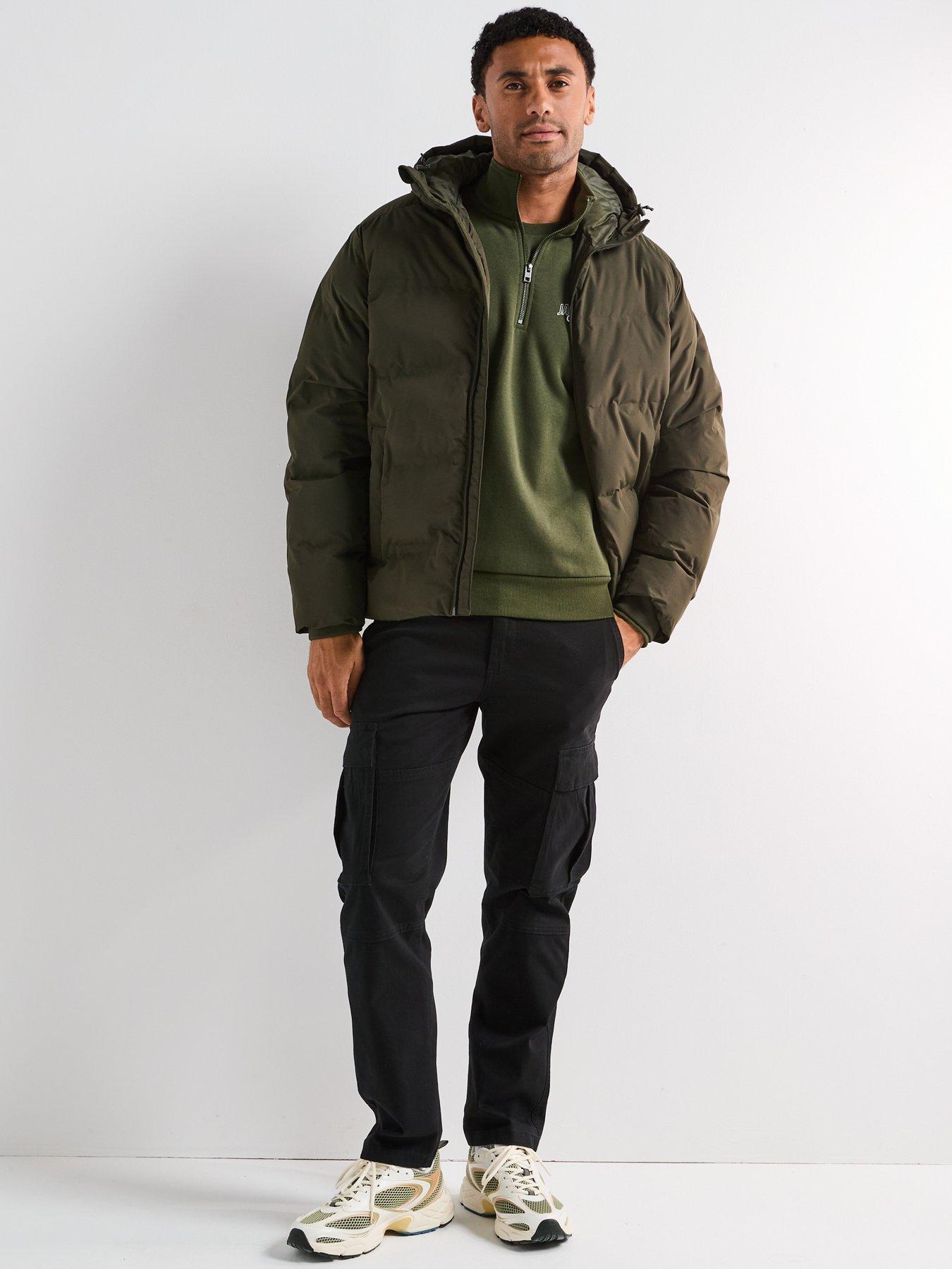  image of jack-jones-soho-hooded-large-bellow-quilted-dark-green