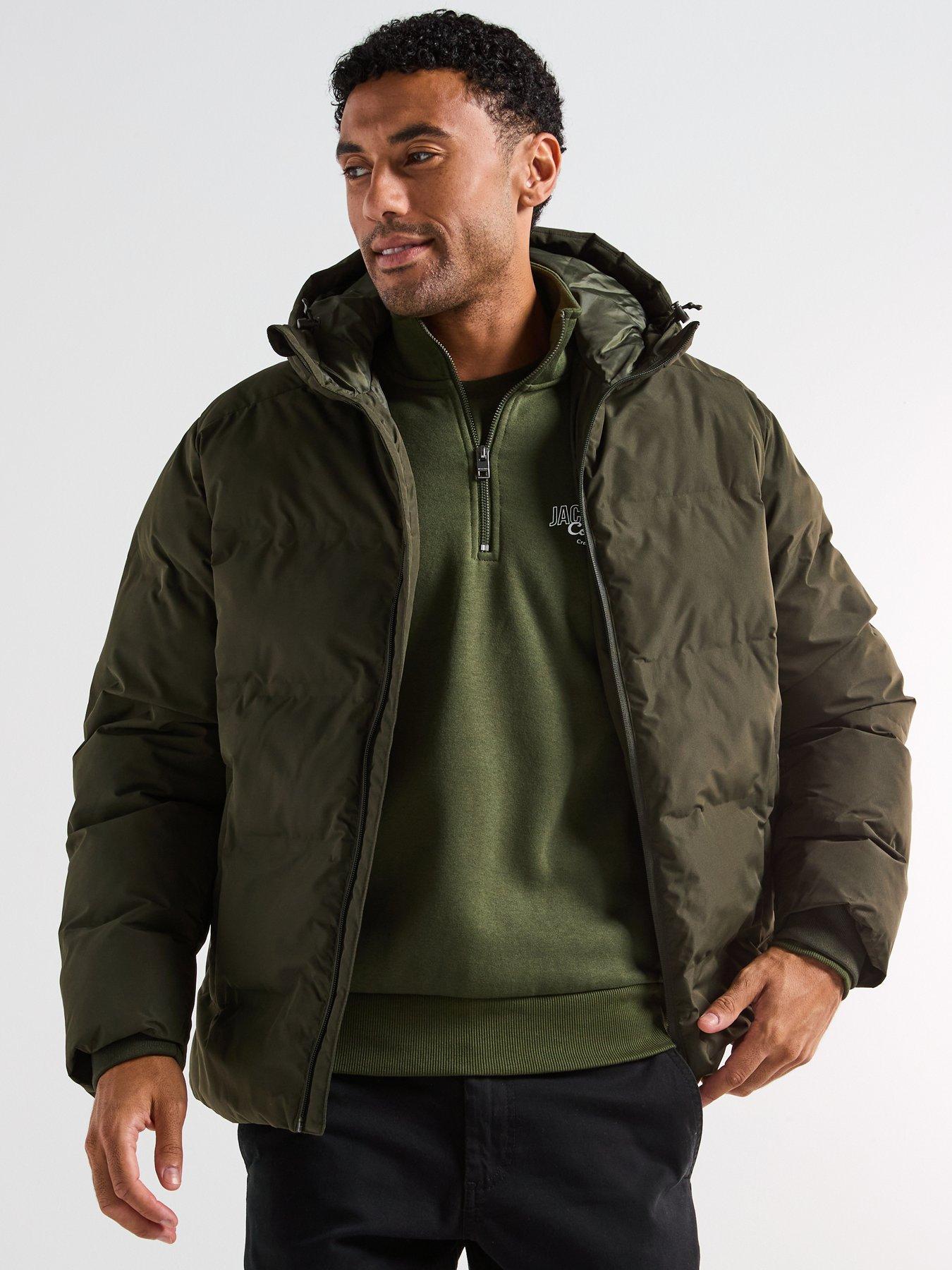  image of jack-jones-soho-hooded-large-bellow-quilted-dark-green
