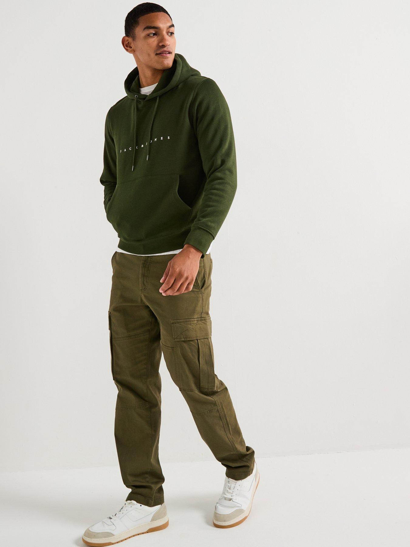 Image 3 of 5 of Jack & Jones Star Linear Logo Overhead Hoodie - Green