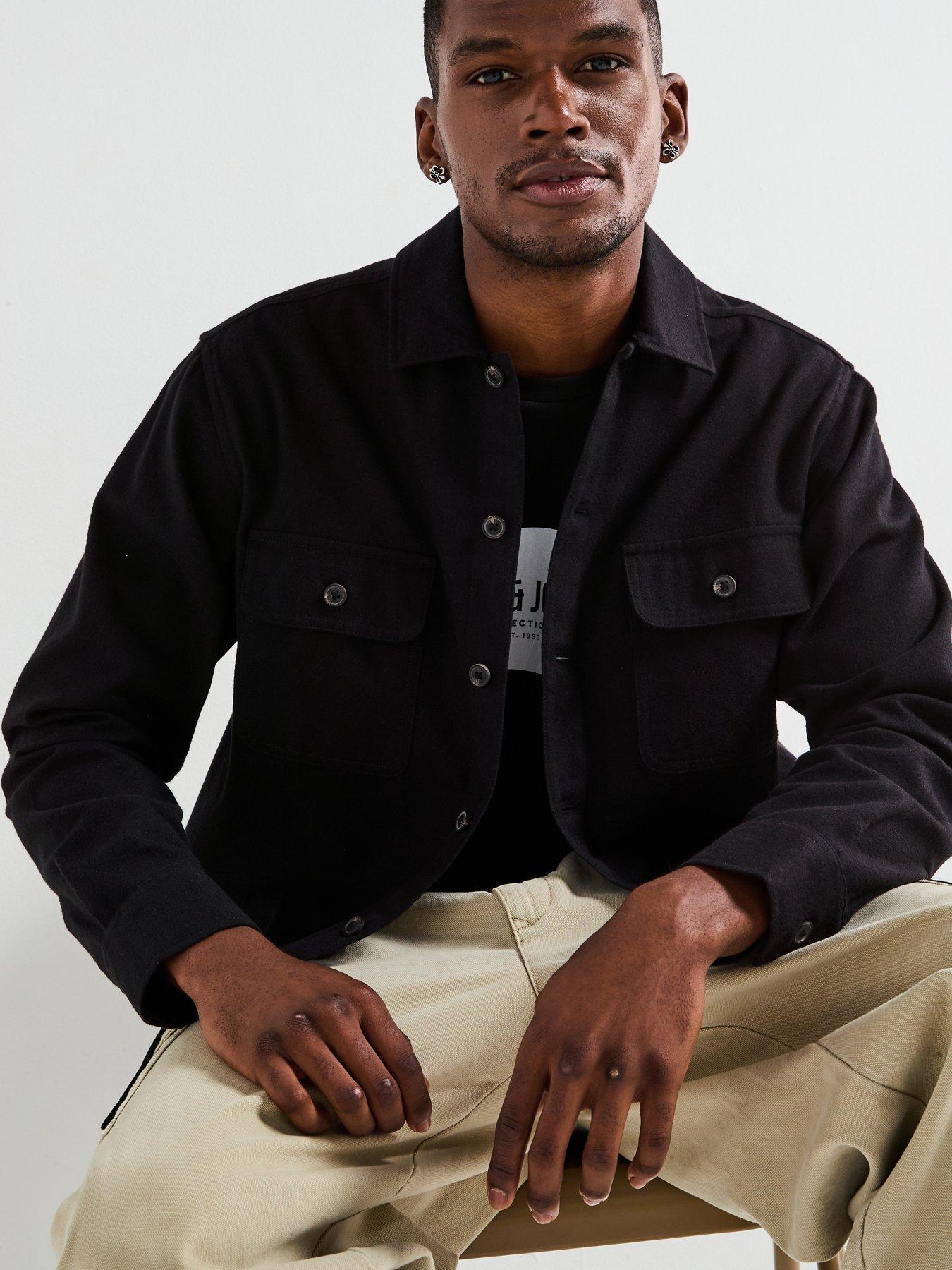  image of jack-jones-charge-double-pocket-overshirt-black