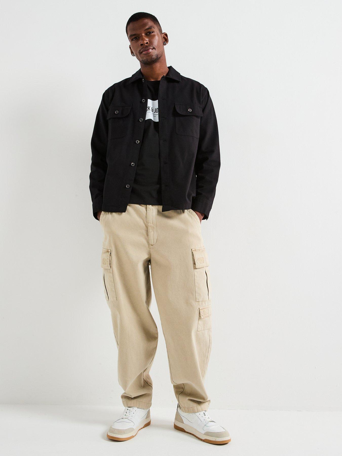  image of jack-jones-charge-double-pocket-overshirt-black