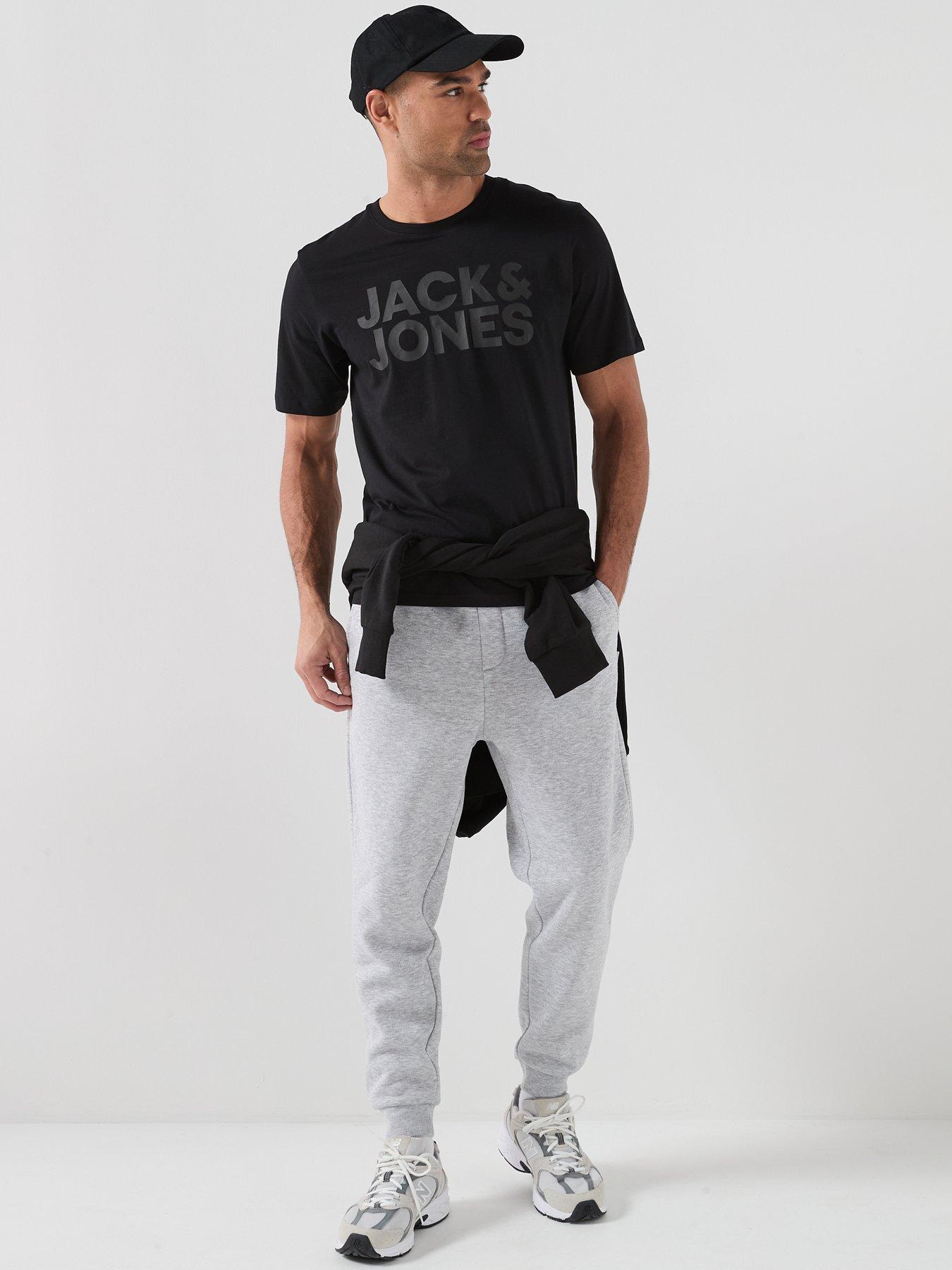 Image 3 of 5 of Jack & Jones Large Chest Tonal Logo T-Shirt - Black