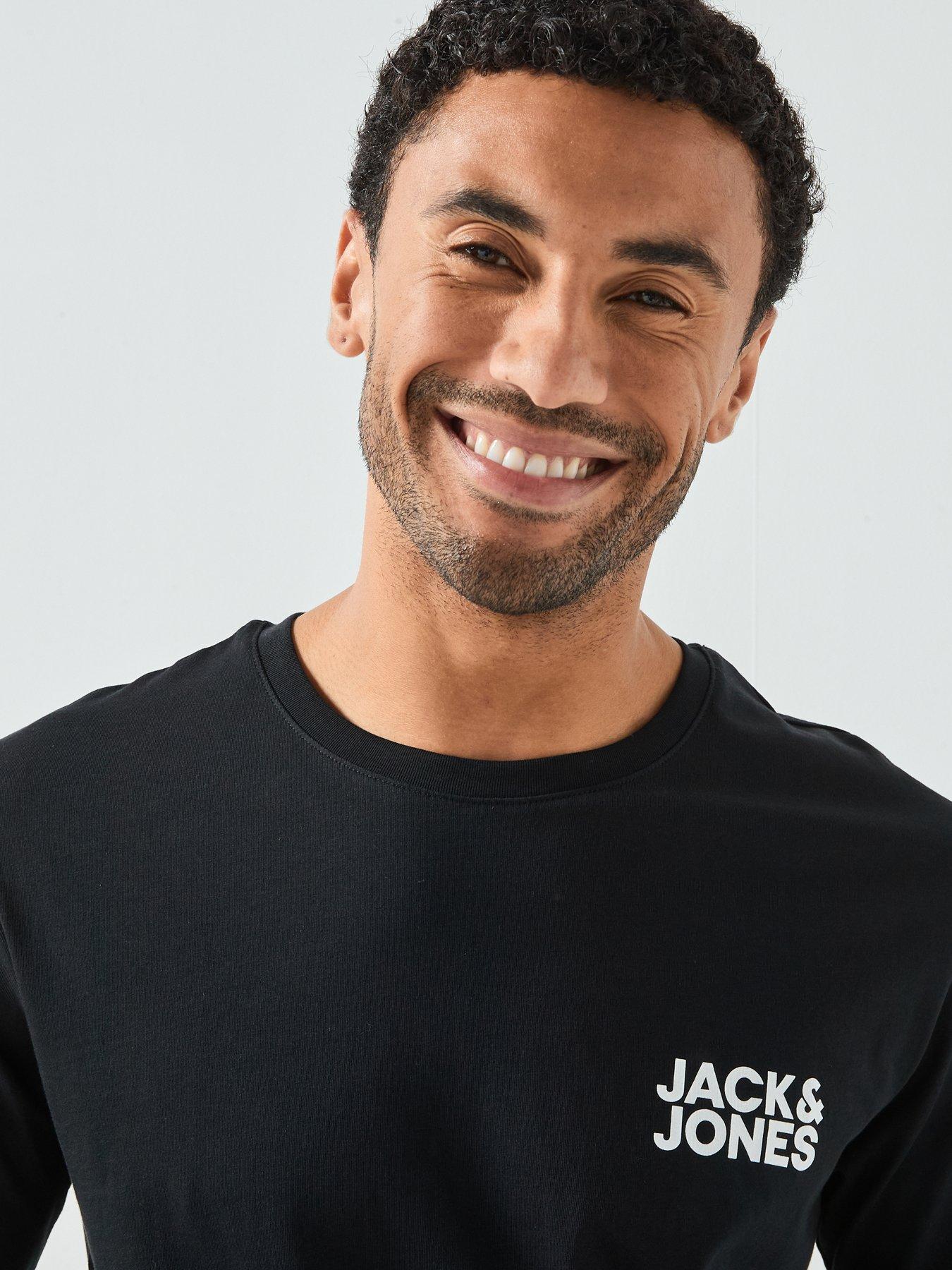 Image 4 of 6 of Jack & Jones Left Chest Logo T-Shirt - Black
