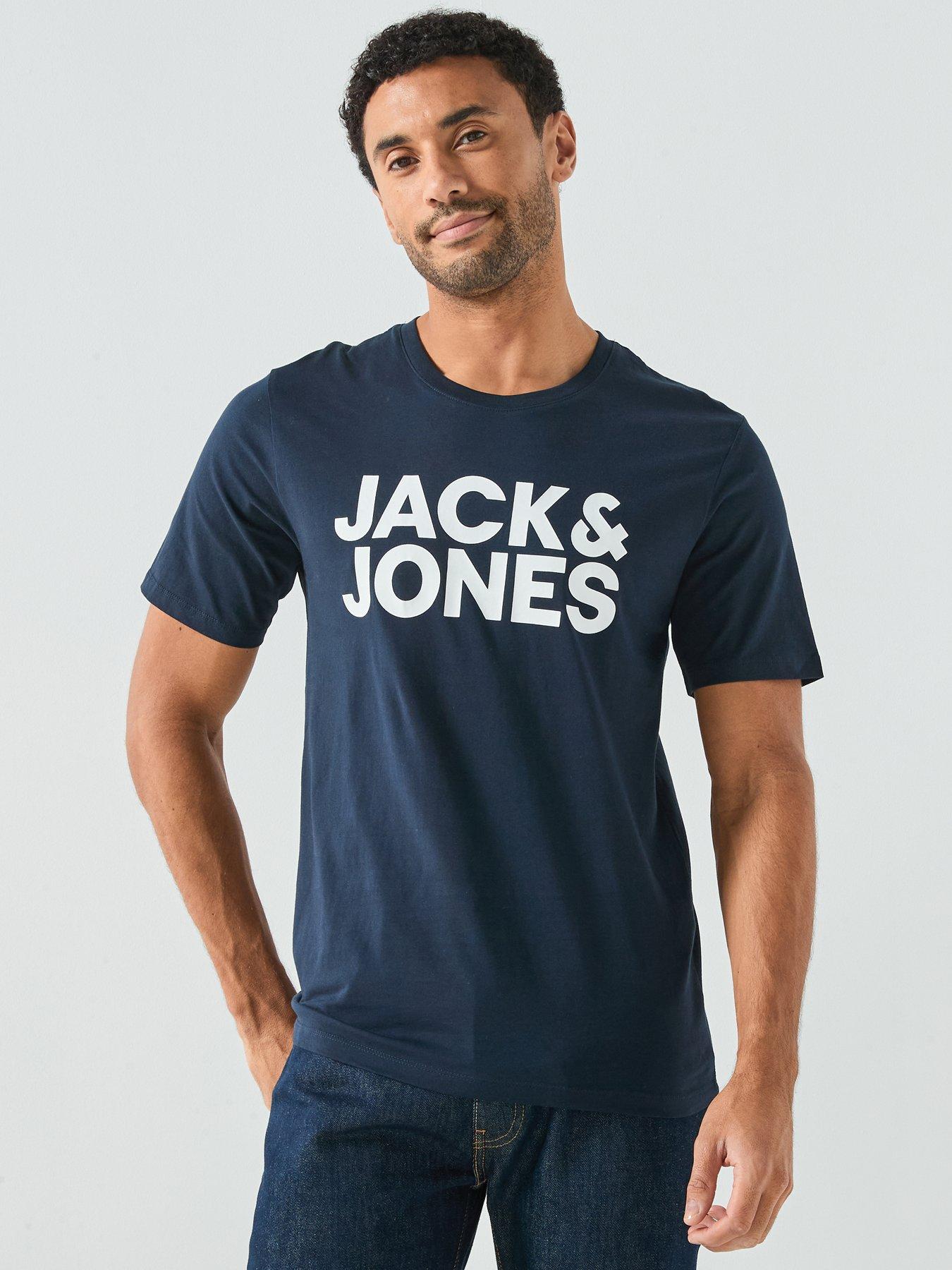 Jack & Jones Large Chest Logo T-Shirt - Navy