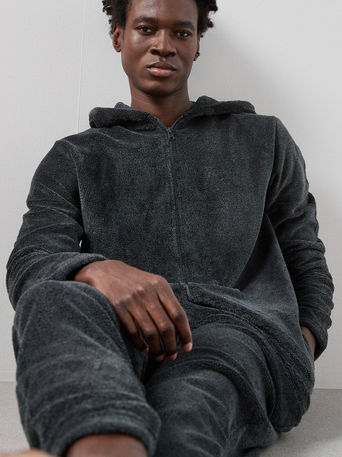 Image 3 of 7 of The Very Collection Fleece All-in-One - Charcoal