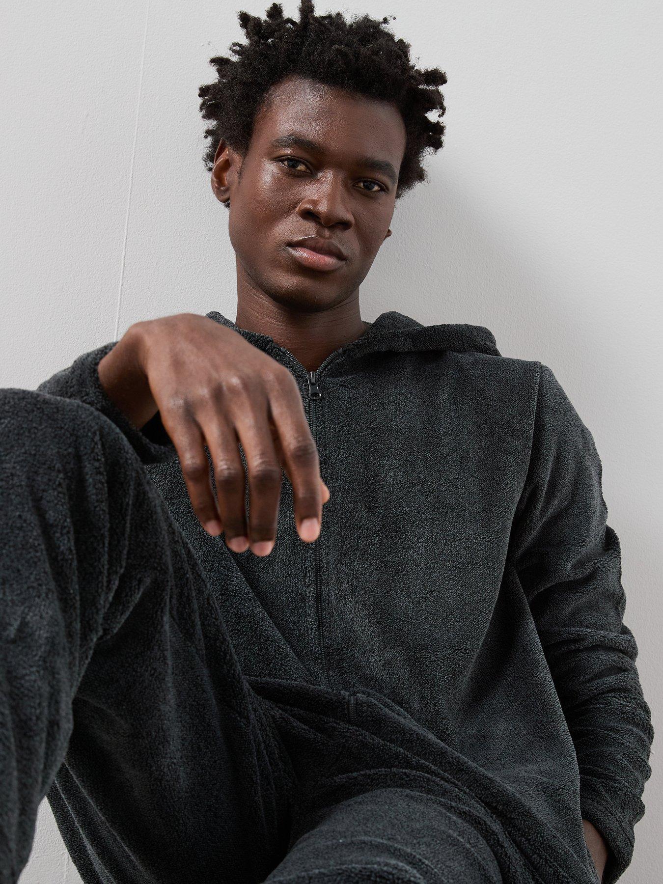 Image 4 of 7 of The Very Collection Fleece All-in-One - Charcoal