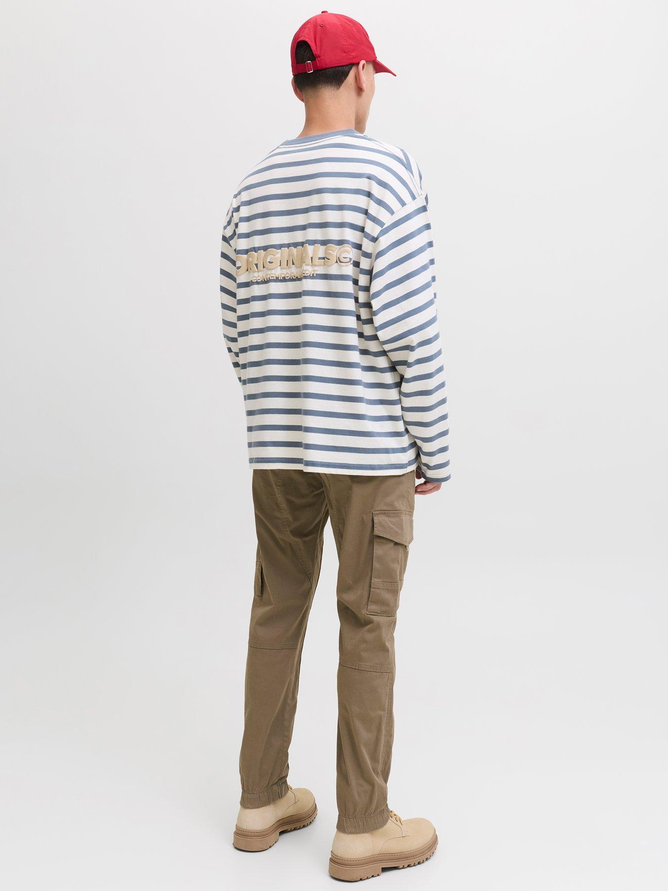 stillFront image of jack-jones-paul-flake-slim-fit-cuffed-cargo-trousers-light-brown